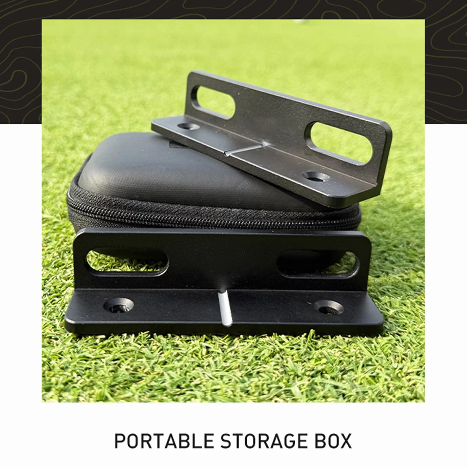 Golf Training Aid Portable Practice Putting Gates Compact Kit 12x10x4cm Black