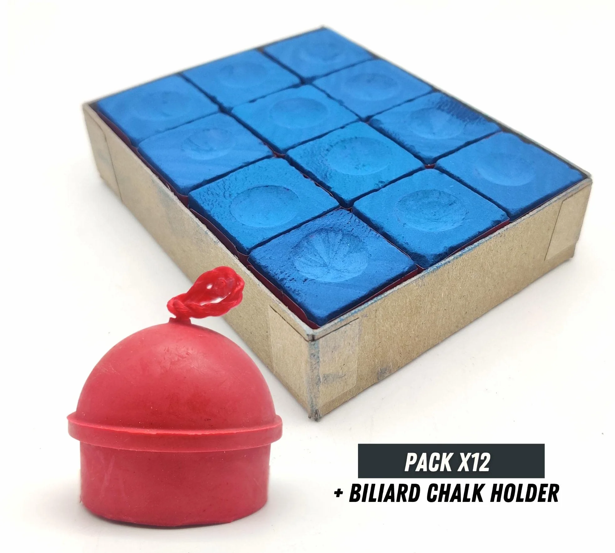 DOJA Tizas para Tacos de Billar Pack 12 Azul Snooker Profesional