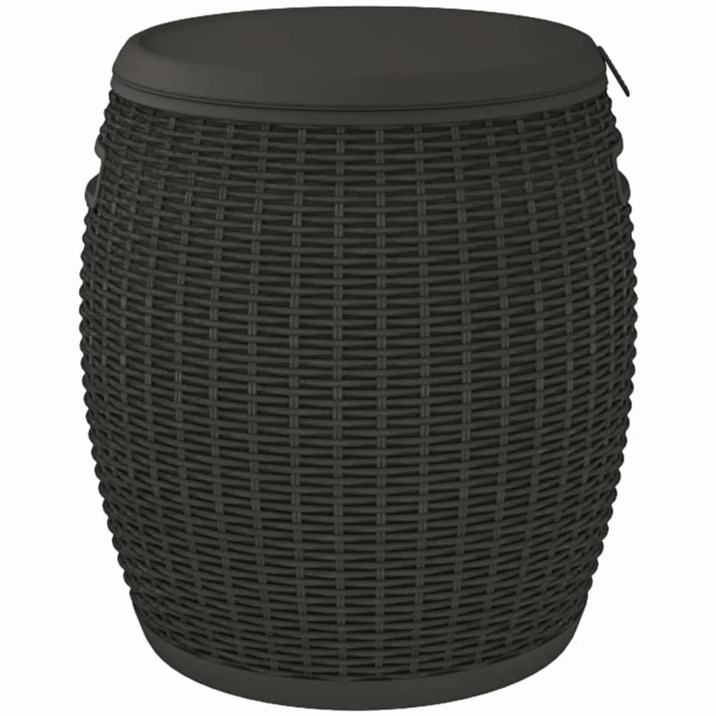 vidaXL Caja de almacenaje de jardín 4 en 1 Polipropileno Negro, Caja de almacenaje para Exterior, baúl de almacenaje, baúl para Cojines