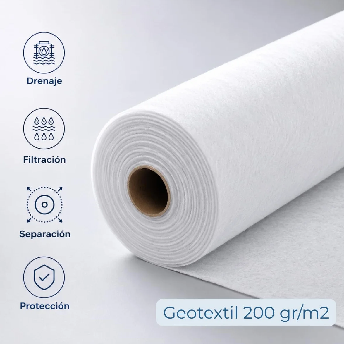 Geotextil 200g/m2 | Ideal para estanques| Protección Malas Hierbas |Alta Resistencia| Fácil Instalación | Flexible (5,60m x 2m)
