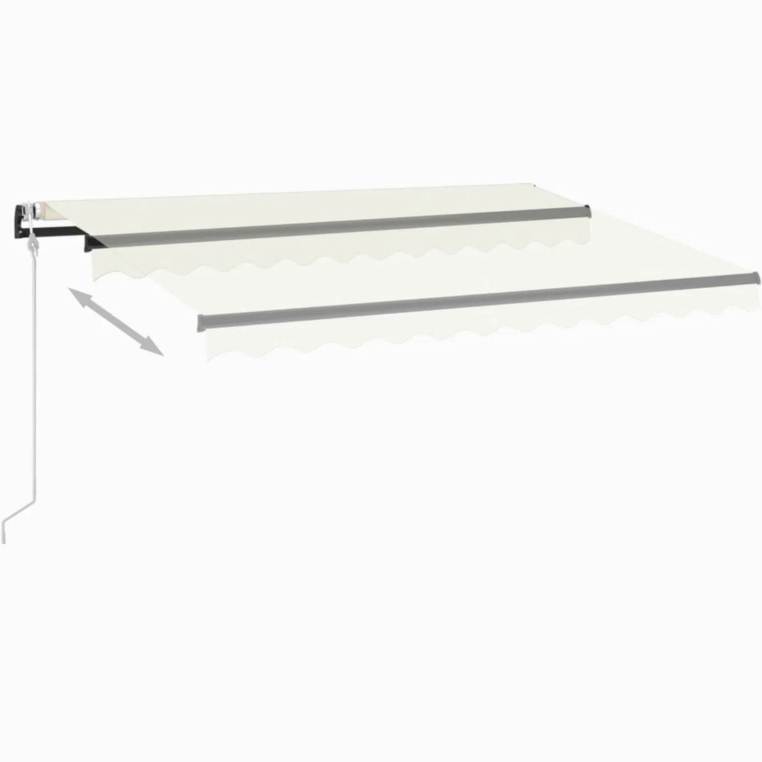 Gecheer Cortina automática con sensor de viento y LED, 350 x 250 cm, color crema, toldo retráctil, toldo para balcón, terraza, toldo exterior sol, toldo para exterior, toldo con brazos, #7