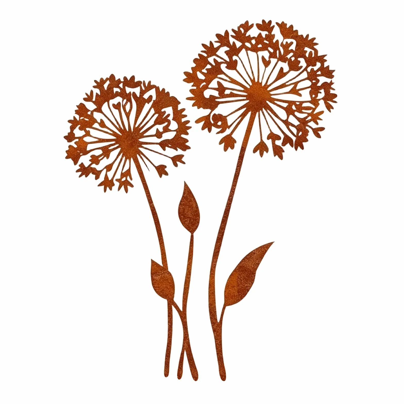 Juego de estacas de jardín de Metal Oxidado, estacas Decorativas de Diente de león, estacas de Flores de Primavera, decoración de jardín Exterior Resistente a la Intemperie