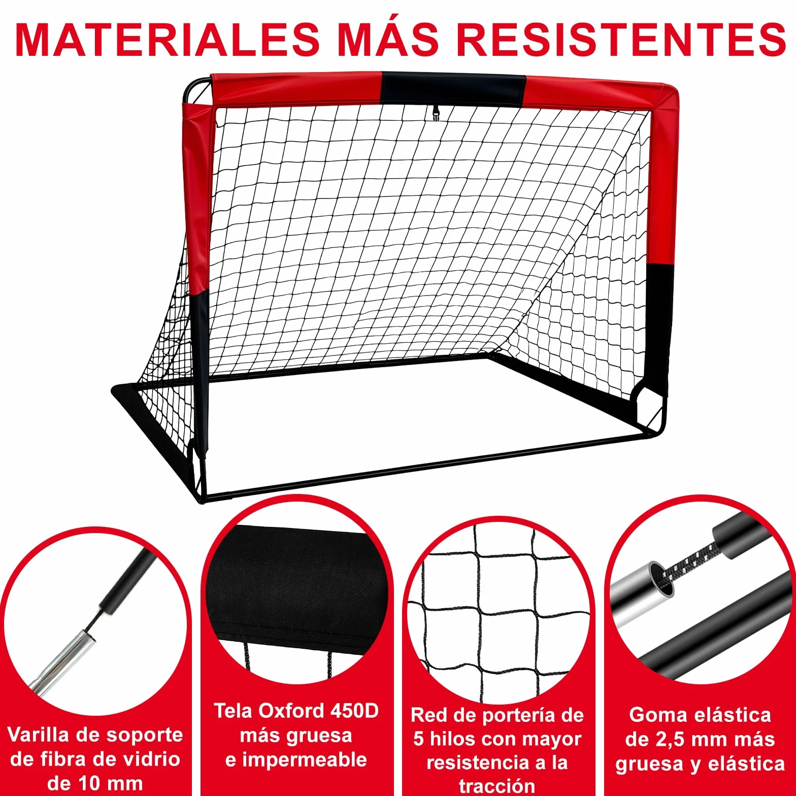 Portería de fútbol infantil 2 en 1 plegable con bolsa de transporte