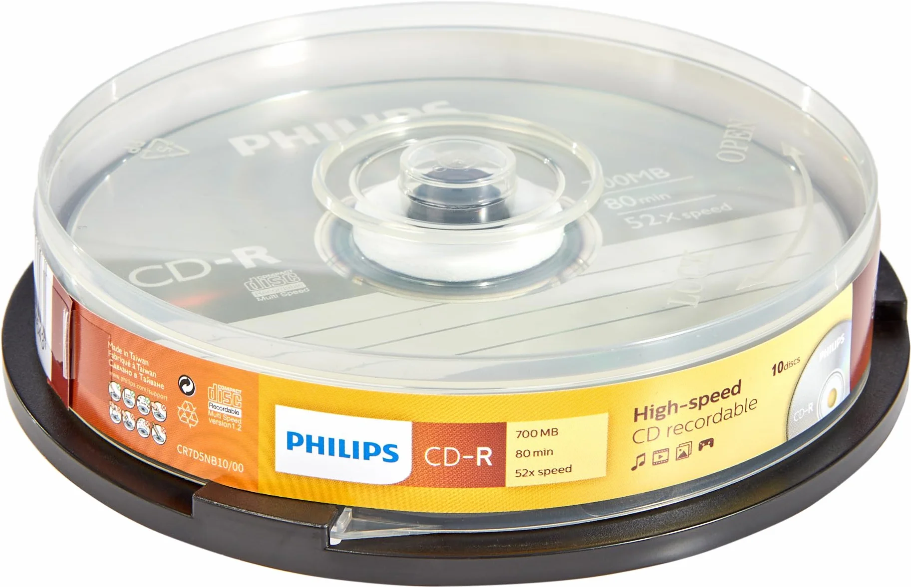 Philips CR7D5 NB10/00 CD-R 50x 700MB 80min 10 piezas