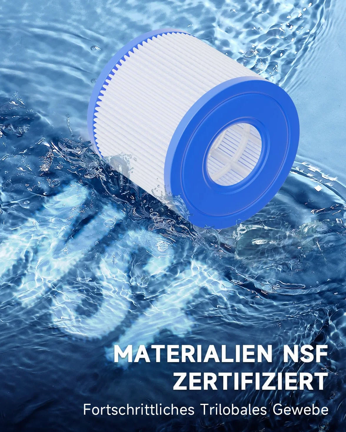 AQUALTRA Tipo D Cartucho Piscina Compatible con Tipo D, P57100102, P57000104, 95mm x 108mm Filtros de Piscina sobre el Suelo 6 Piezas