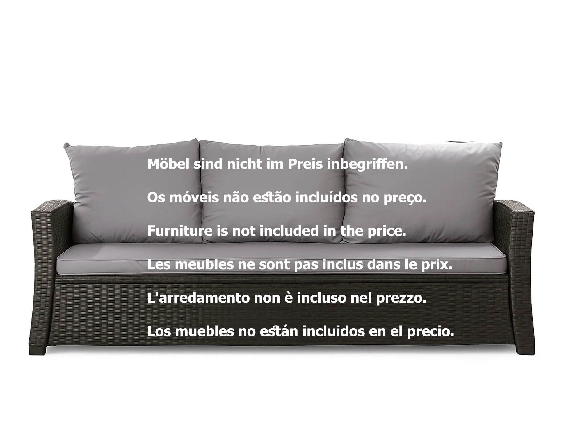 Cojín para banco - Cojín de asiento para exteriores para banco de jardín para polirratán - Relleno de almohada para banco de polirratán para columpio de Hollywood (Gris claro, 160x50x50cm)