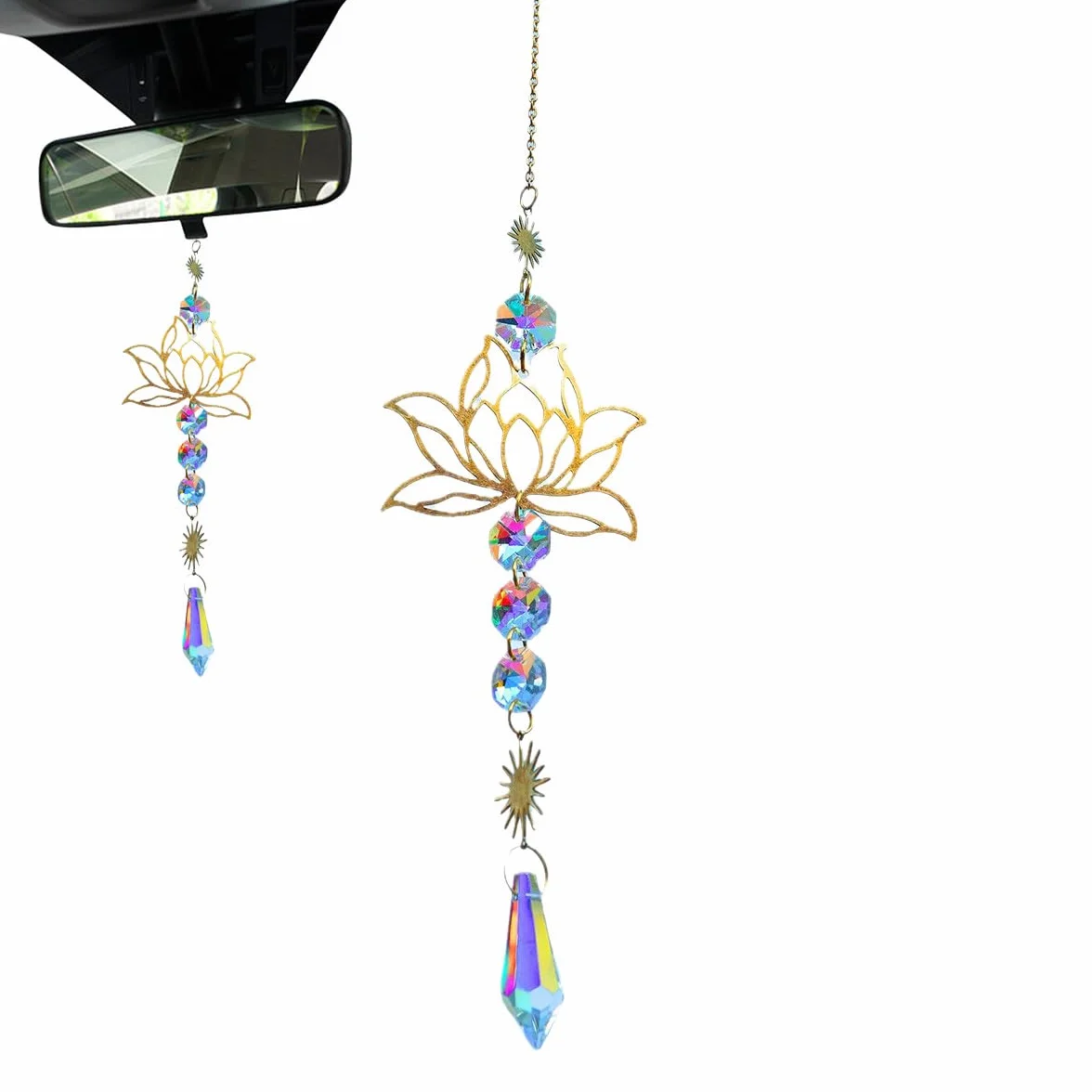Crystal Flower Charm, Crystal Sun Catcher, Crystal-Charm Restor-remolque, Prismas Inusuales Reutilizables, Fabricantes de arco con Sol Y Metal