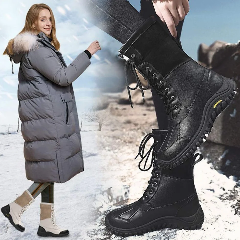 Mujer Botas de Nieve Impermeables Invierno Clima frío Aislamiento cálido Media Pantorrilla Forradas Piel sintética