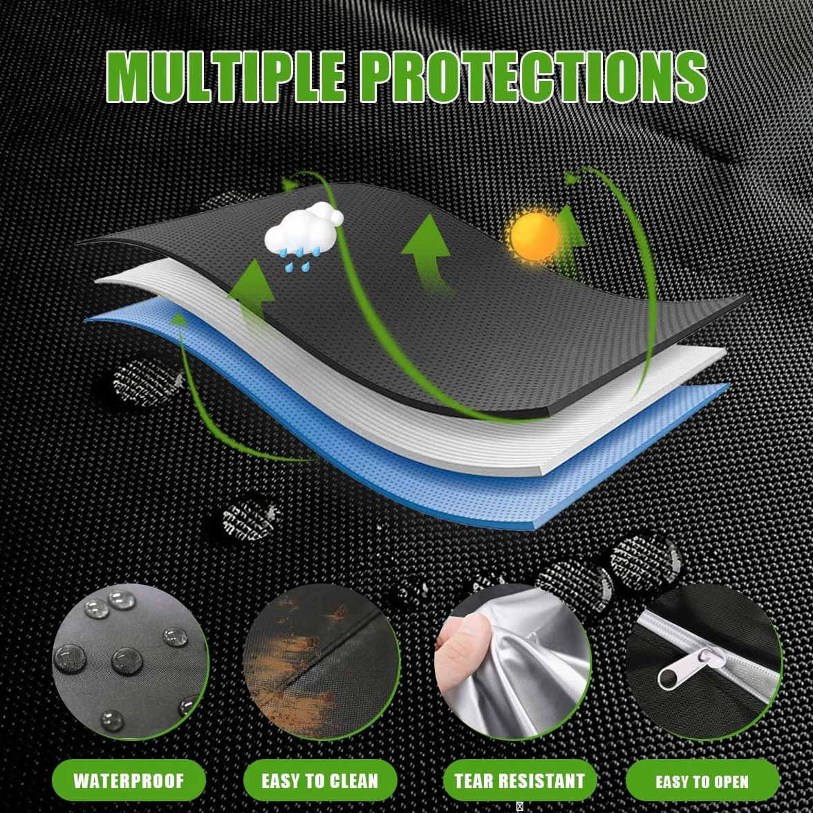 KISEER cubierta impermeable 400D para carrito de golf EZ GO Club Car Yamaha, a prueba de polvo (negro)