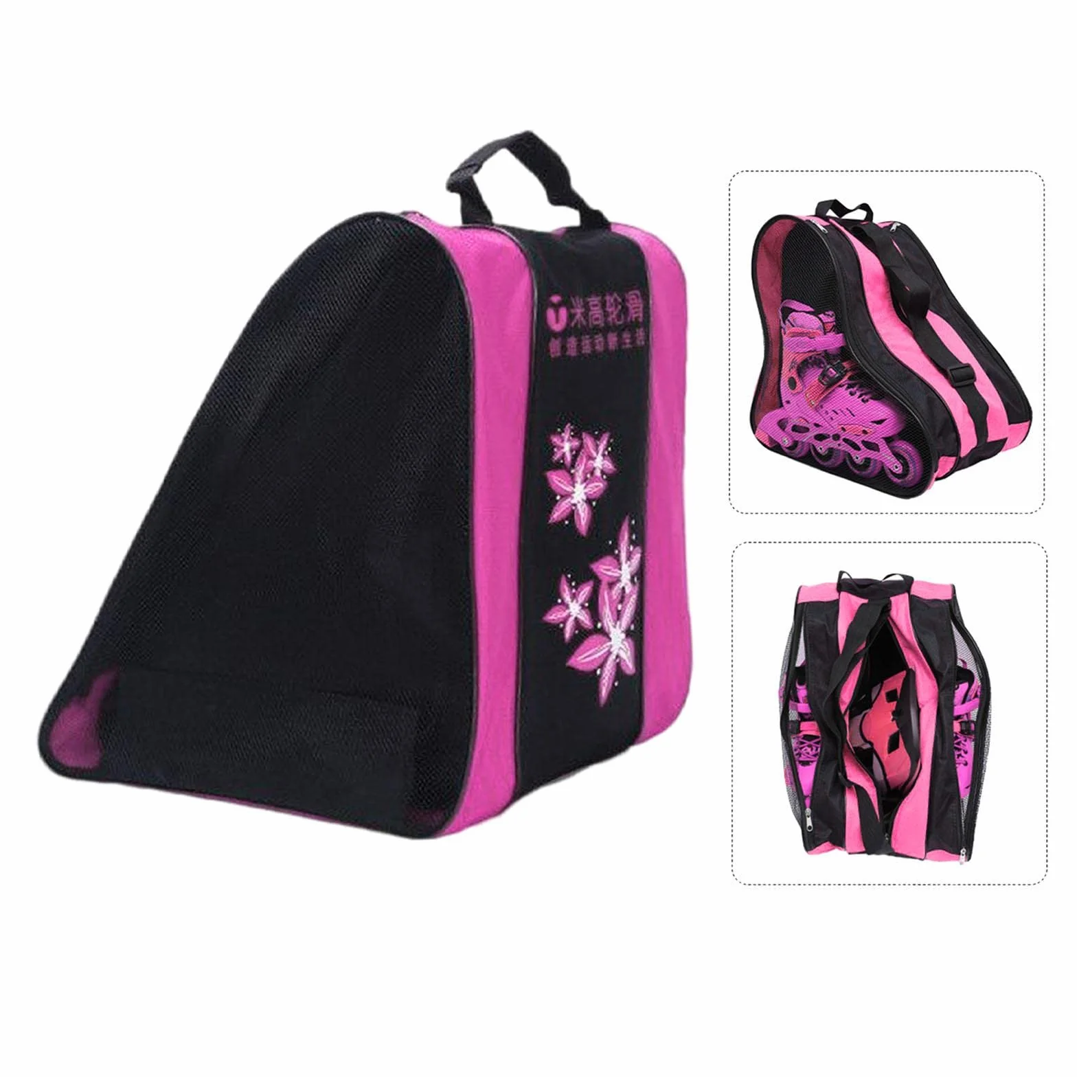 Bolsa para patines de ruedas rosa portátil