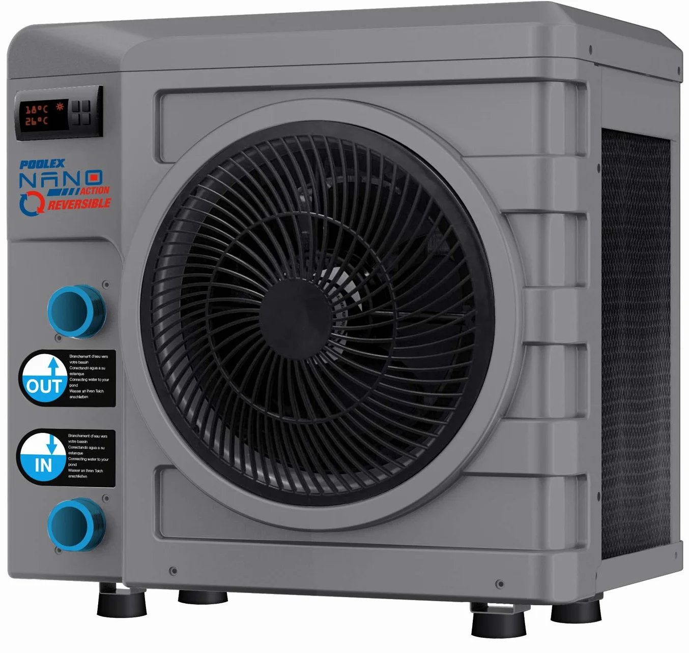 POOLEX POOLSTAR Nano Action 5R PC-NANO-A5R - Bomba de Calor para Piscina con pequeñas Piscinas Fuera del Suelo y Spas - Consumo de 990 W - Volumen de la Cuenca de 20 a 35 m3