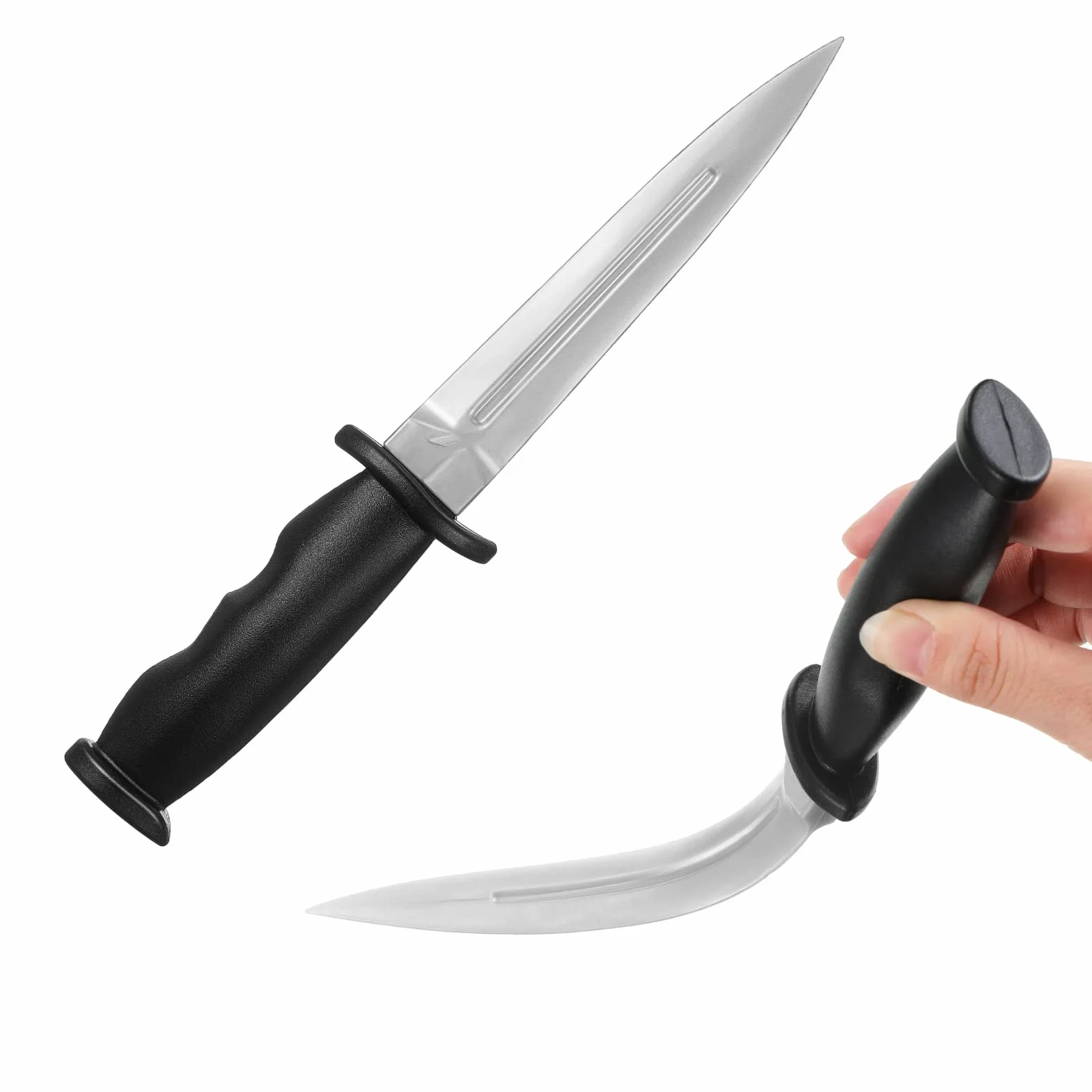 Cuchillos de Entrenamiento de Goma Accesorios para Artes Marciales (Blanco)