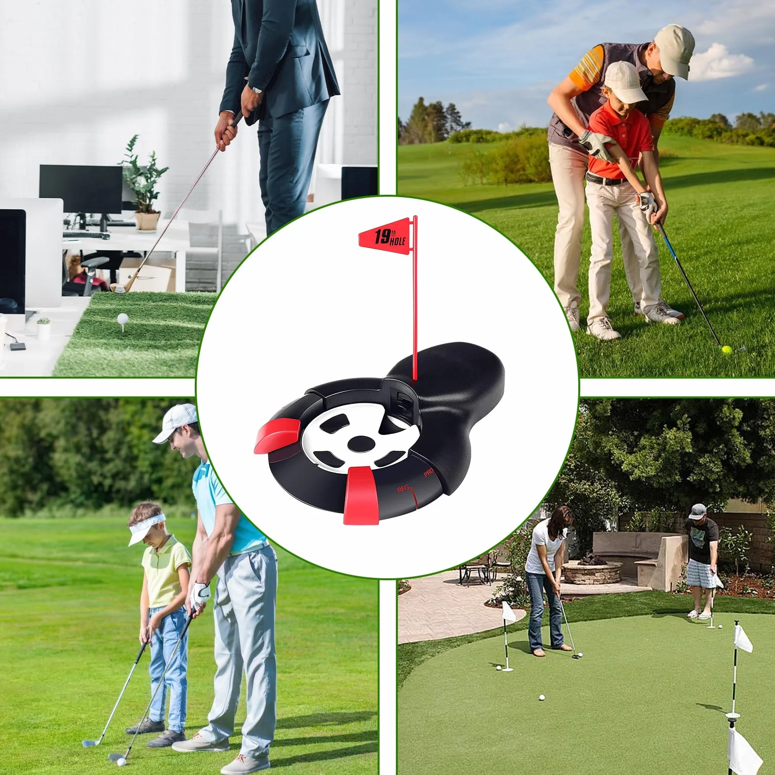 Regresador de Pelotas Automático con Bandera Roja, Devolver Pelotas de Golf, Equipo de Retorno para Jardín