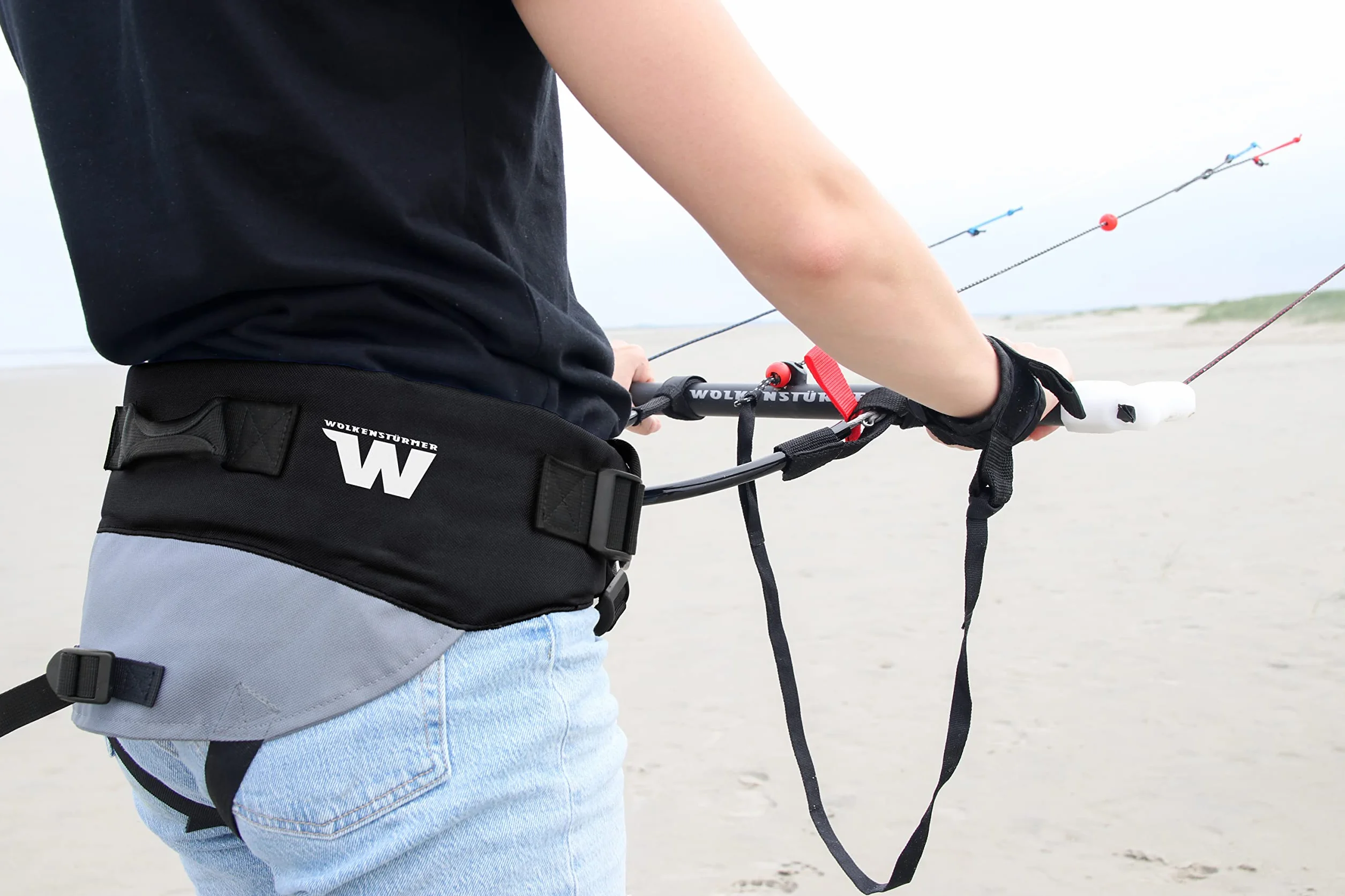 Wolkenstürmer Trapecio universal negro para Harness Fix Talla S-XL Arnés de cometa trapezoidal