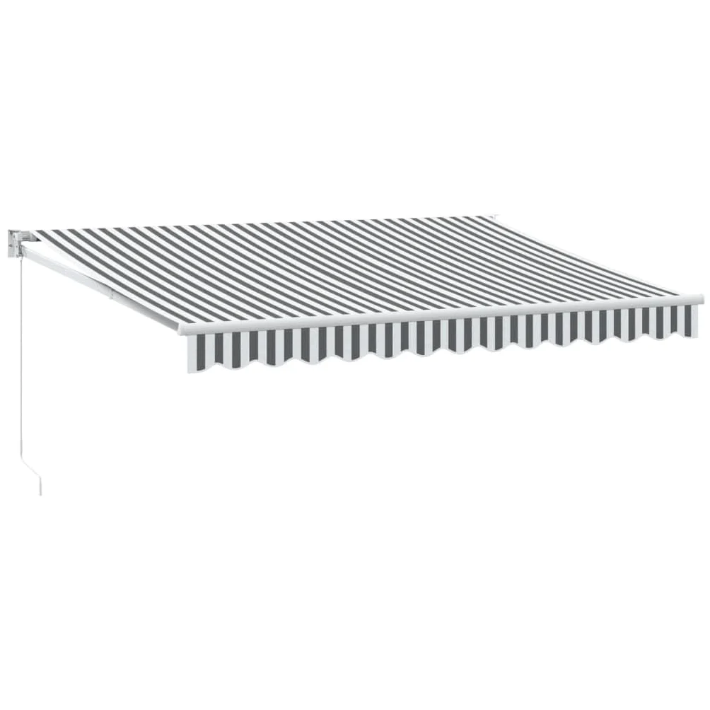 Toldo retráctil antracita y blanco, 3,5 x 2,5 m, toldo de aluminio articulado con soporte de pared, resistente a los rayos UV