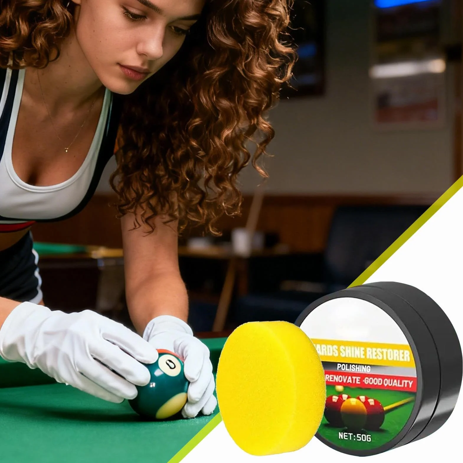 Limpiador de Bolas 50 g con Esponja 60 g Total Mantenimiento Brillo Pulido
