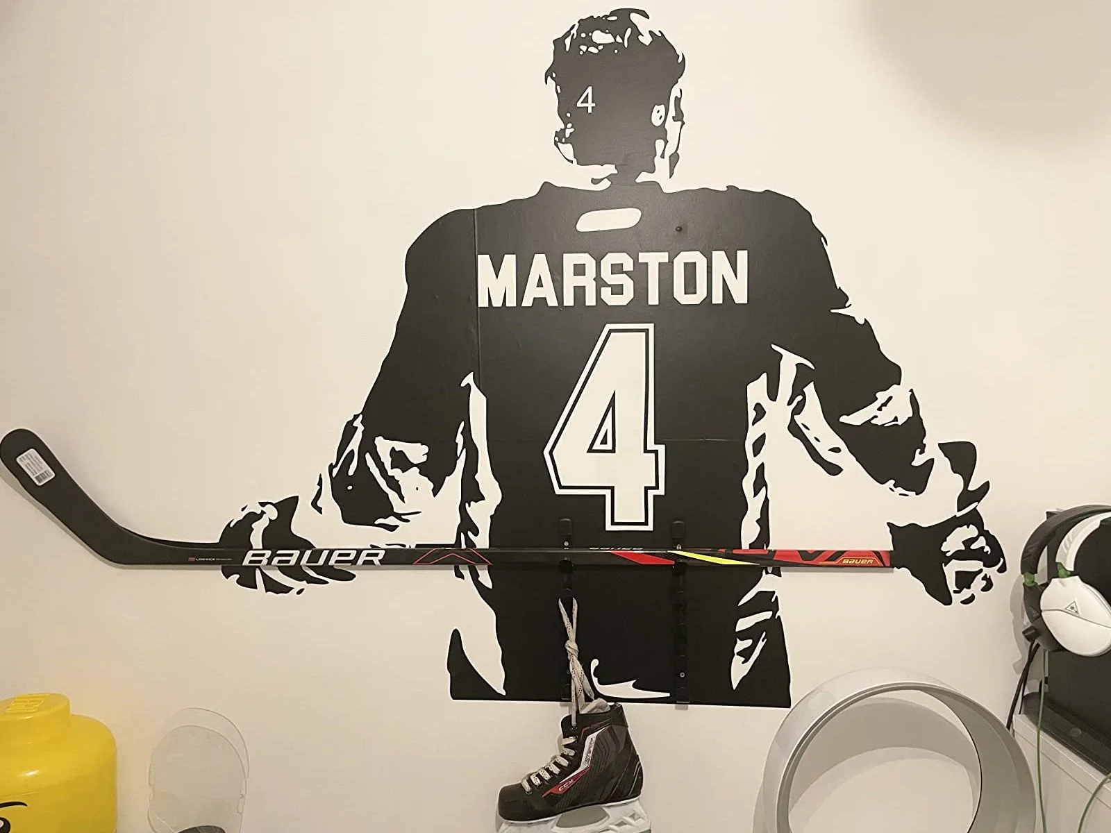 Soporte para palos de hockey, montaje en pared