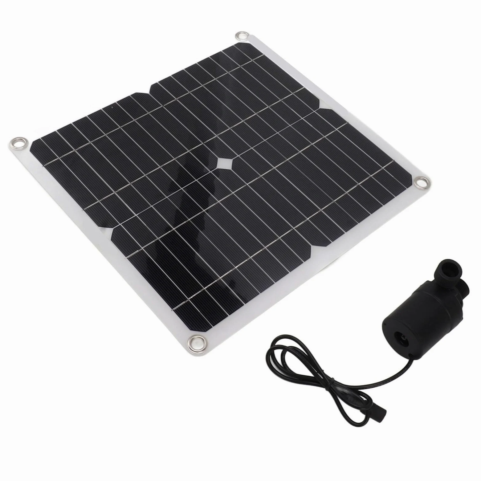 Kit de bomba de agua solar, panel solar de 10 W, bomba de fuente de agua de 22 W con caja de batería, controlador de sincronización DC12 V para fuente de estanque de jardín, bomba