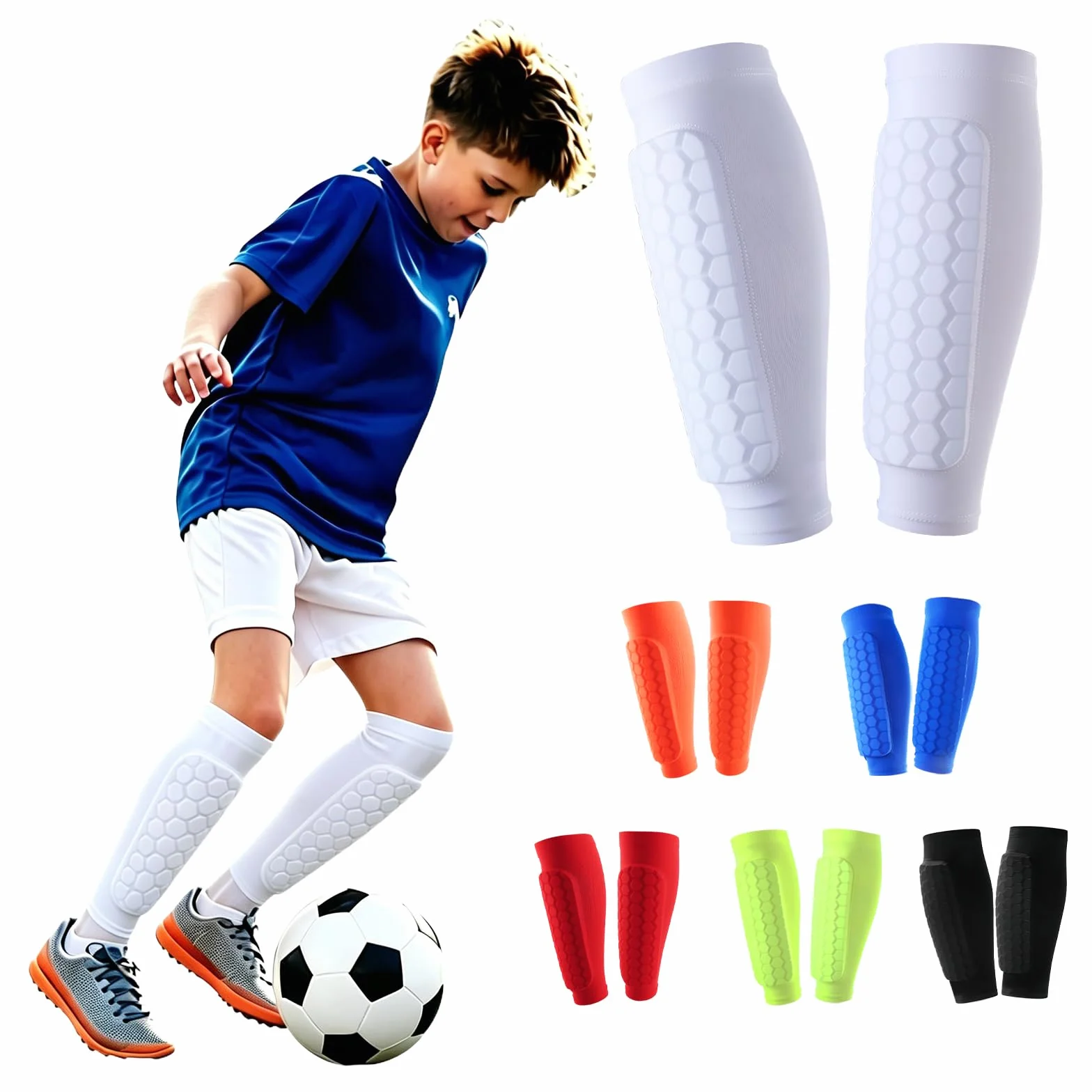 Espinilleras Fútbol Niño Transpirables Antigolpes
