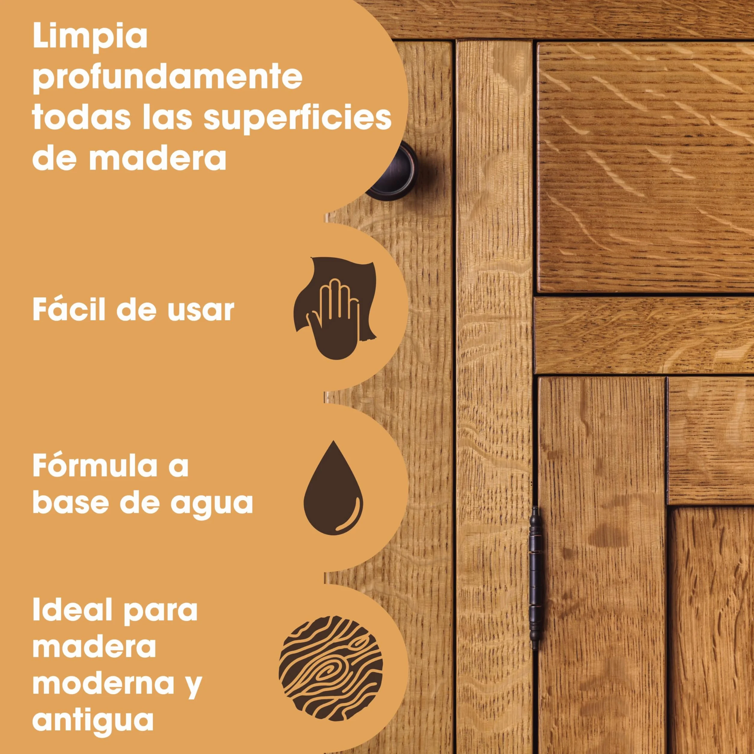 Limpiador Madera Furniture Clinic, Restaura, Limpia Superficies de Madera, Suelos, Puertas, Muebles, Terrazas. Para Interiores, Exteriores. Elimina la Cera Polvo Acumulado la Grasa Suciedad - 500ml