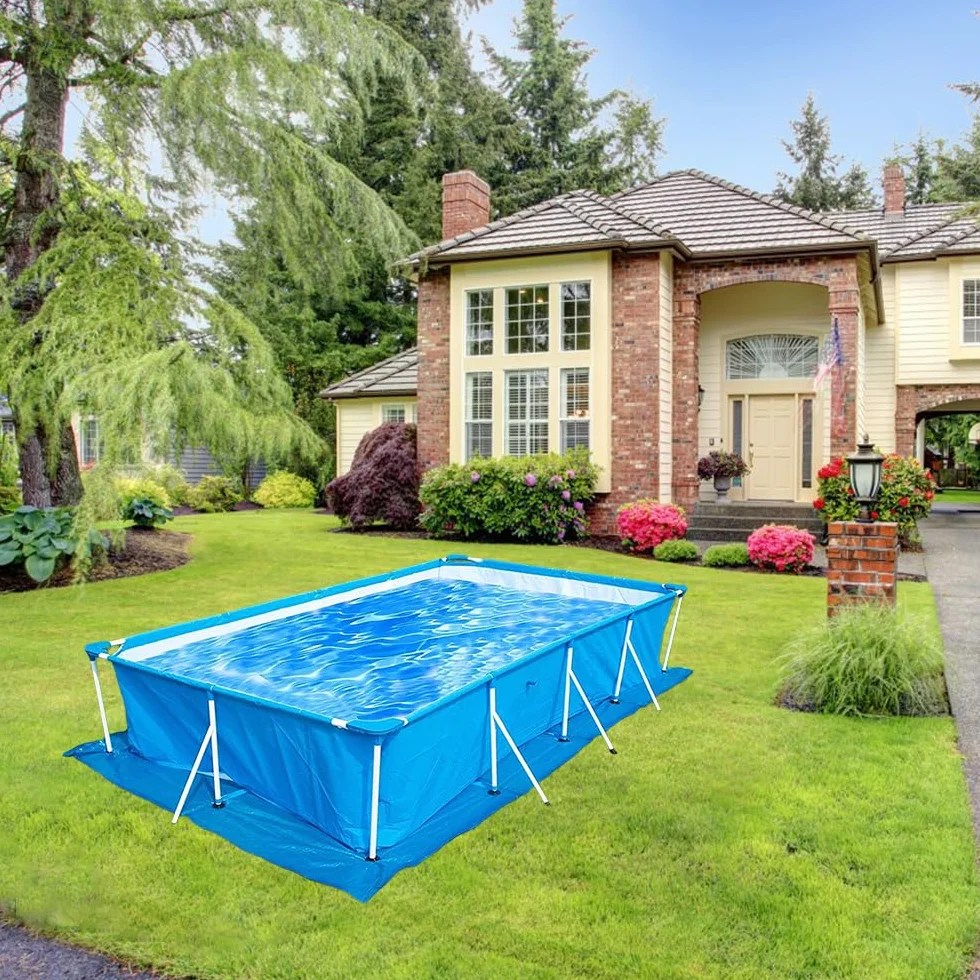 Paño para el Suelo de la Piscina, Alfombrilla Rectangular para Piscina, Alfombra Piscina, Duradera, Resistente al Agua, 295x206cm
