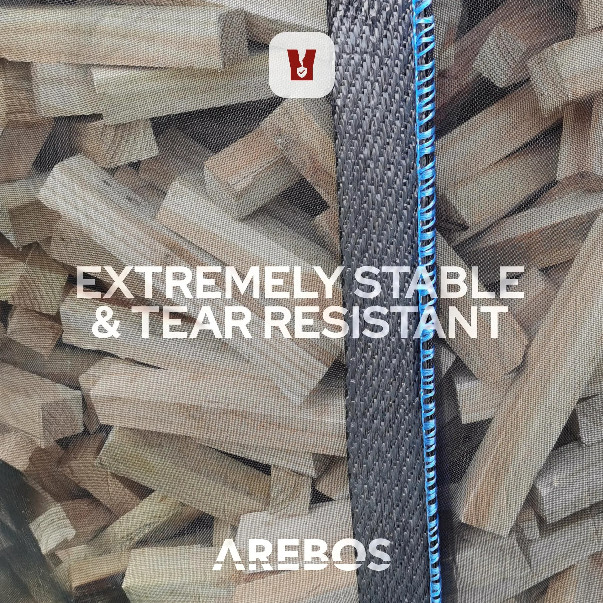 Arebos Bolsa grande | 100 x 100 x 160 cm, con 4 trabillas y delantal | capacidad de carga de 1500 kg | SF 5:1, EN ISO 21898 | saco para escombros de construcción, madera, residuos de