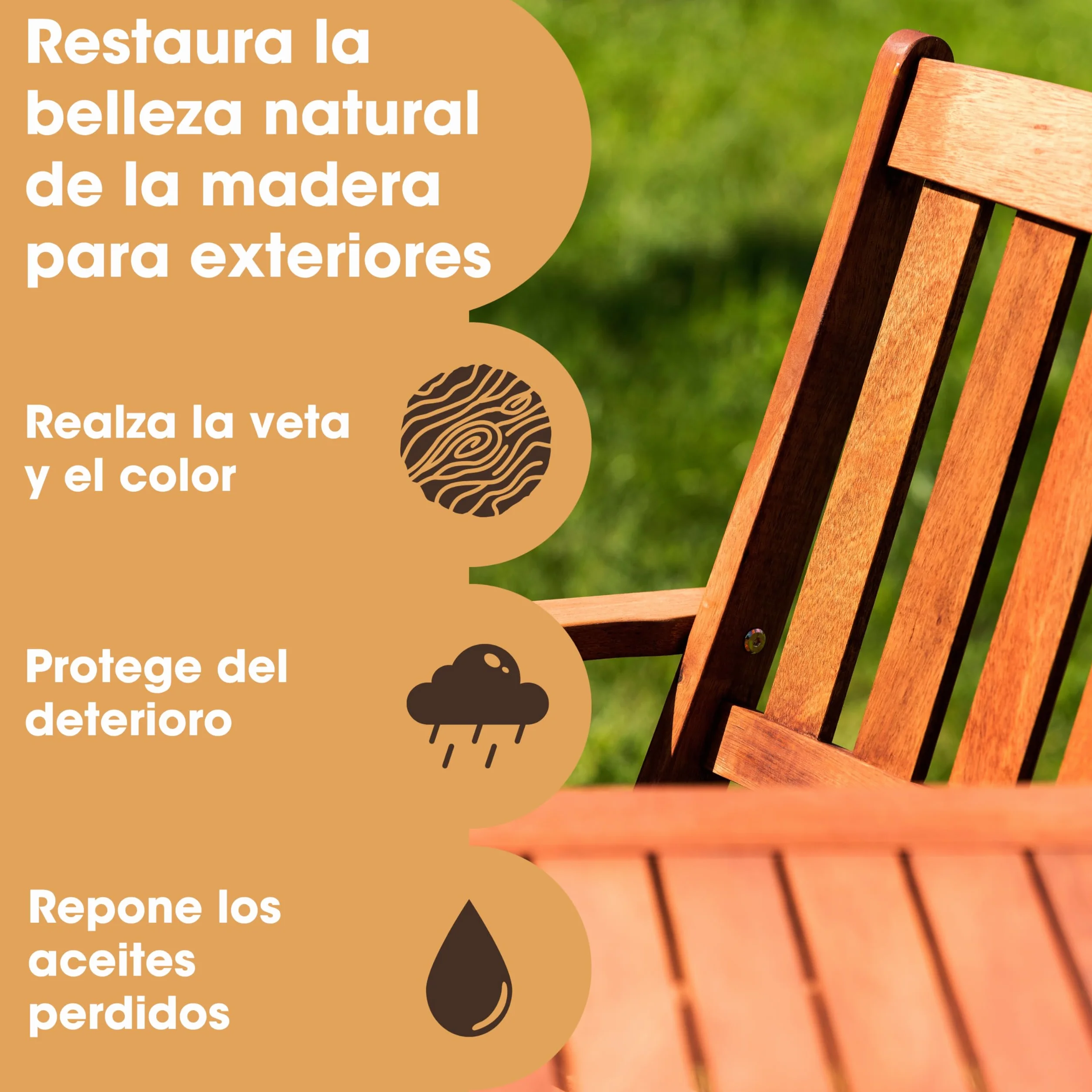 Aceite de teca para madera Furniture Clinic – 500 ml – Restaura y previene la sequedad en muebles de madera de exterior e interior – Tratamiento protector y restaurador de secado rápido