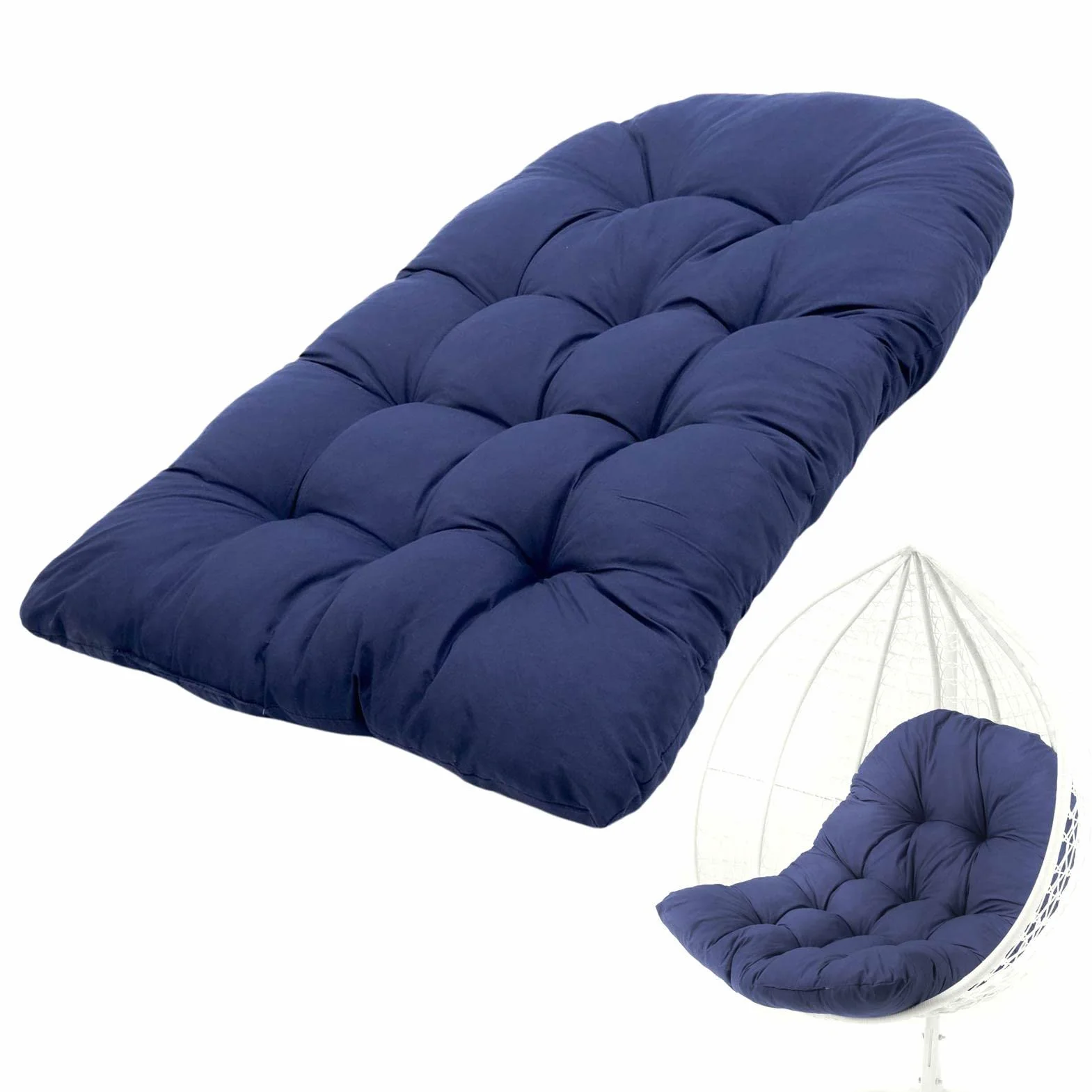 Cojín para silla de columpio de huevo para exteriores, cojín colgante para silla de cesta | Cojines de jardín suaves para muebles de interior y exterior, cojines de repuesto para columpio