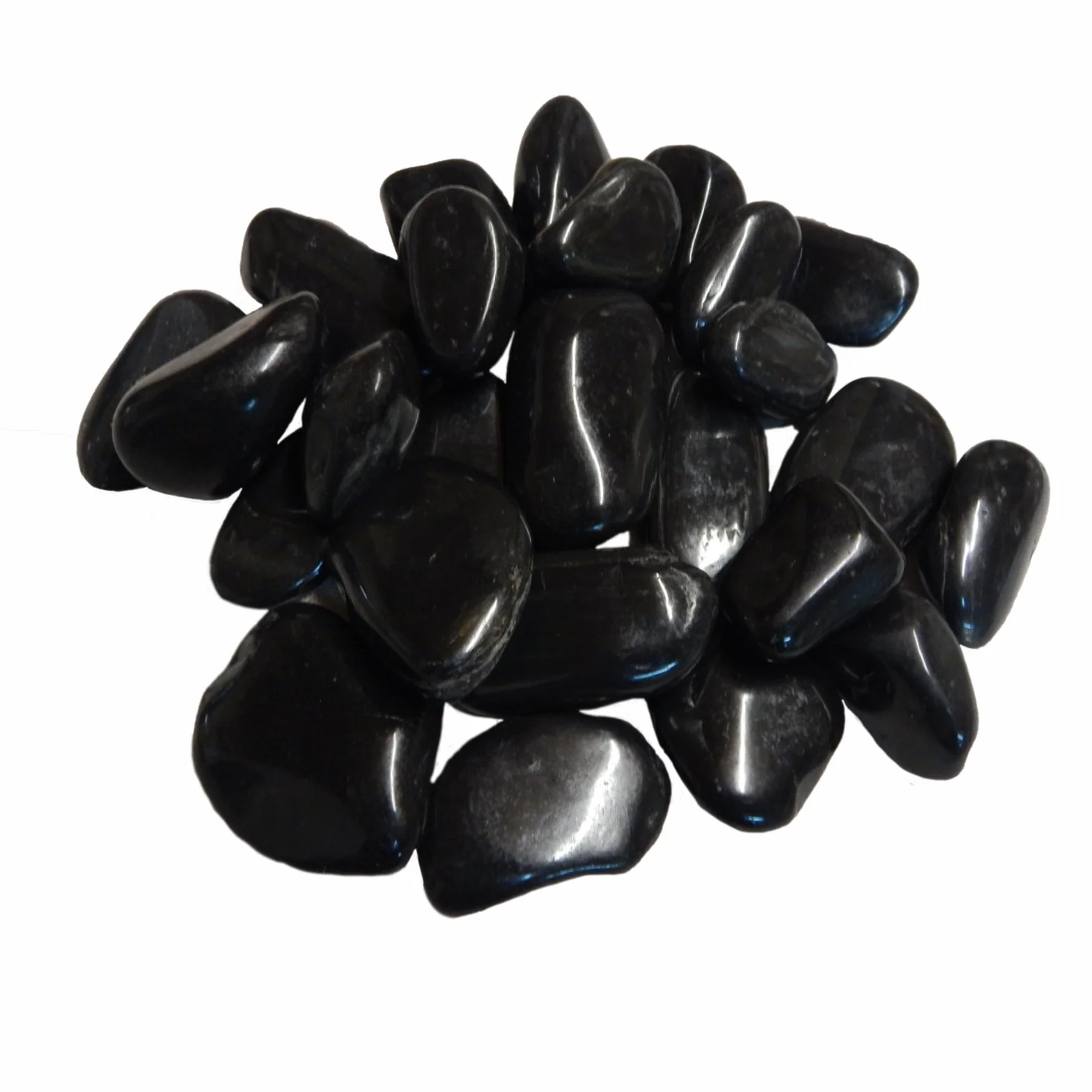 Cantos rodados pulidos, grava brillante, cantos rodados de río, cantos rodados, grava de jardín, grava ornamental, negra o marrón - varias cantidades (180 kg negros)