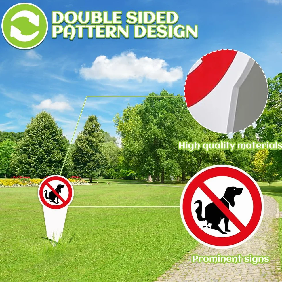 4 Piezas Cartel Prohibido Caca Perros, 30 x 15 cm Prohibido Caca Perro, Prohibido Cagadas de Perro Señal para Jardín Parque, Protección UV Resistente a La Intemperie, PVC