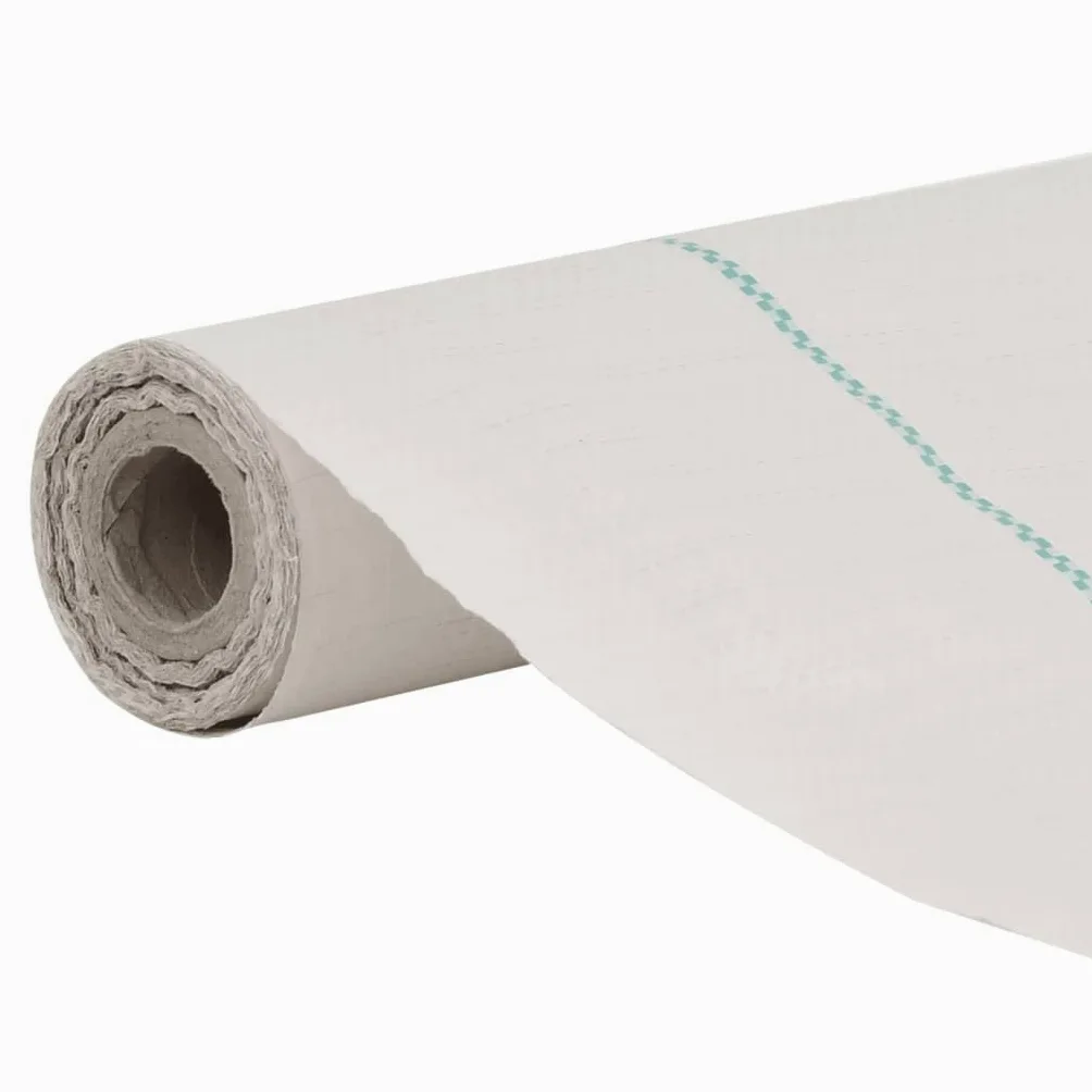 Fieltro blanco para malas hierbas 0,5 x 100 m de polipropileno, fieltro para jardín con rayas verdes cada 20 cm, 60 g/m², tejido de suelo transpirable para arriates, terrazas, caminos, grava