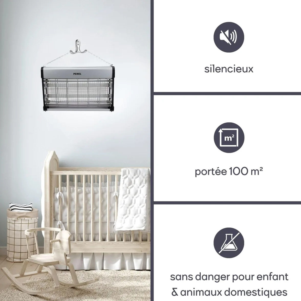 Perel - Lote de 2 destructores de insectos (30 W, eléctrico, moscas, 2 x 15 W)