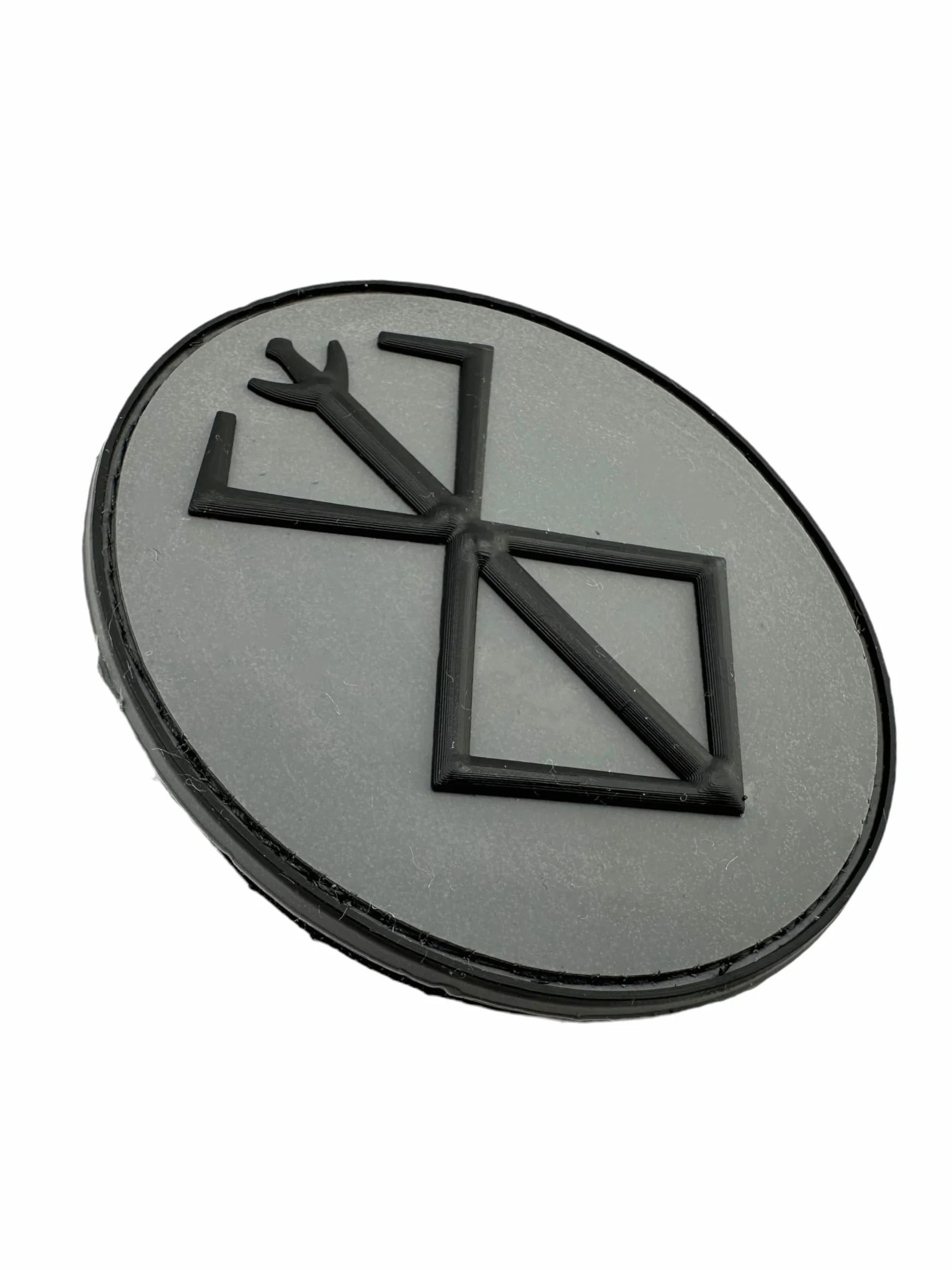 Patch Nation Berserk Berserker Oval Marca de Sacrificio Norse Airsoft Paintball PVC Moral Parche (Gris)