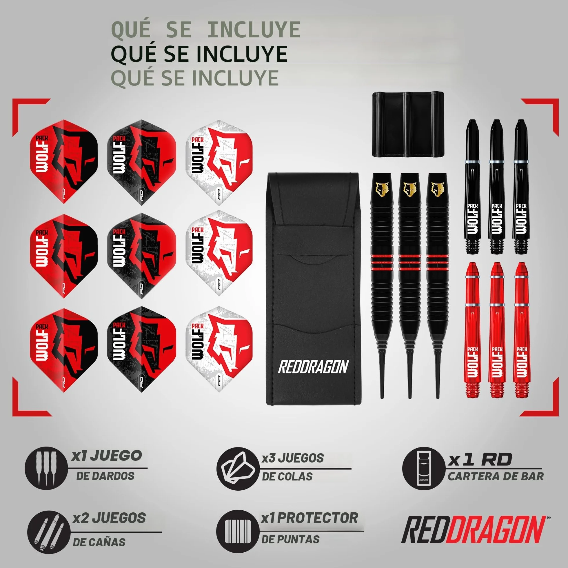 RED DRAGON Wolf Pack Series Dardos de latón 18 g 20 g 22 g