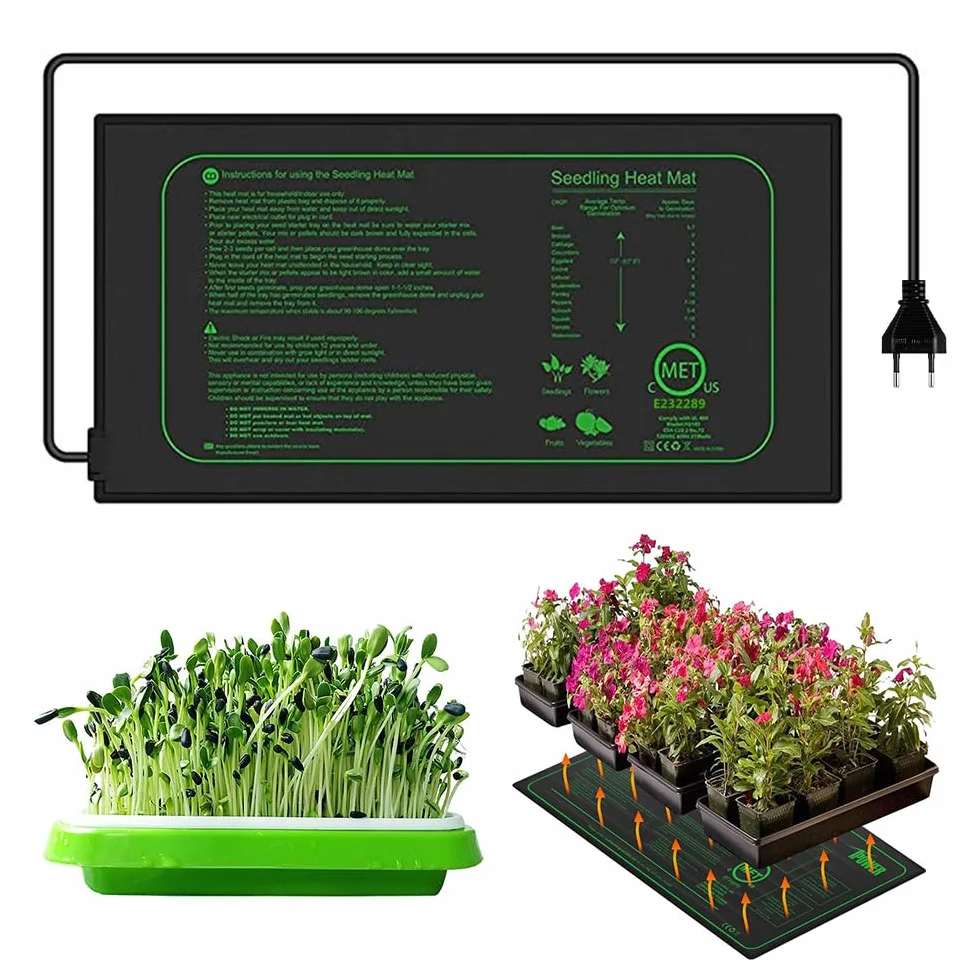 Esterilla Calefactora para Plantas, 21W Alfombrilla Térmica para Plántulas, Manta Termica Plantas de Invernadero, para la Germinación y la Regulación de la Temperatura,Invernadero(25 X 52.5cm)
