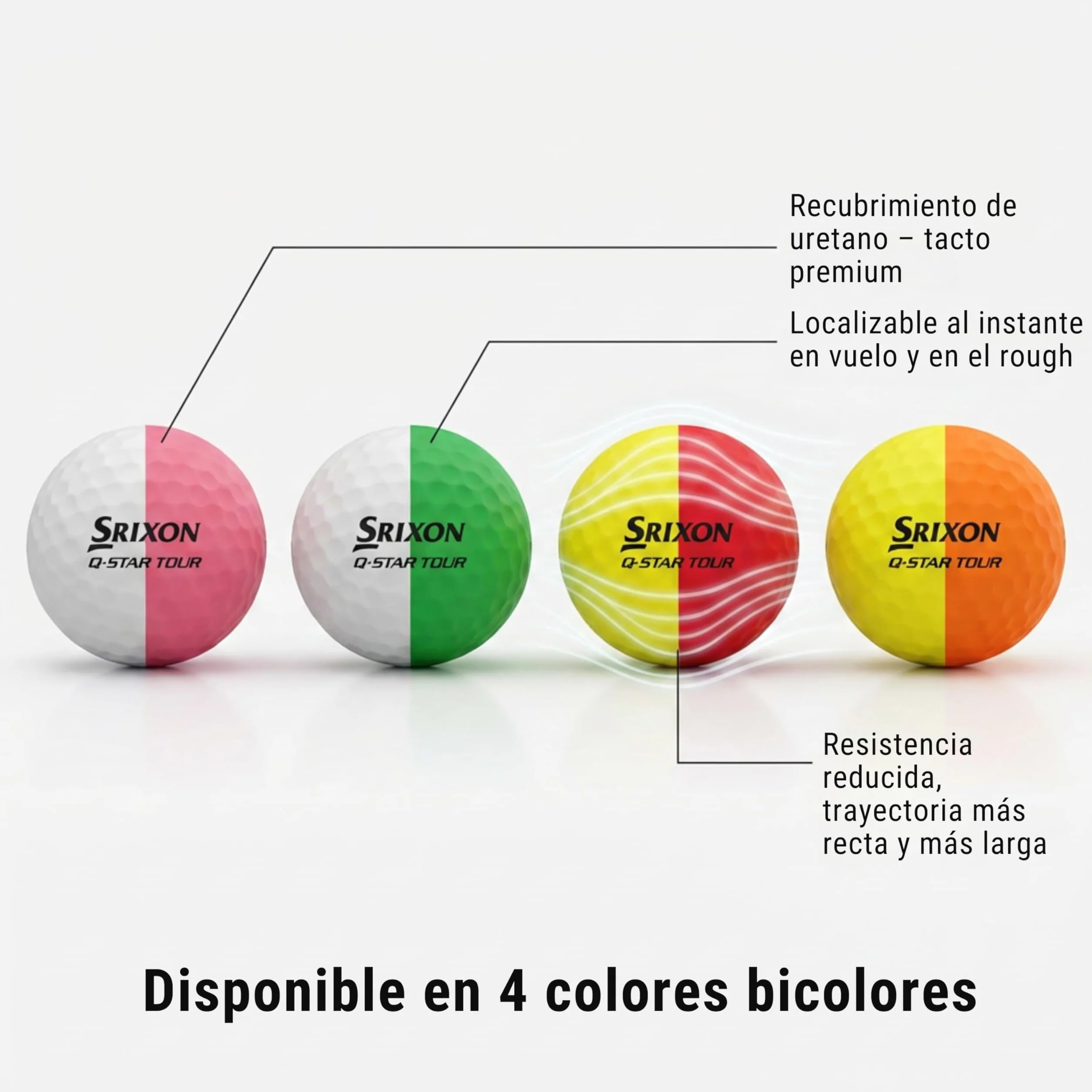 Srixon Q-Star Tour Divide Pelotas de Golf Uretano FastLayer 74 Compresión Paquete 12