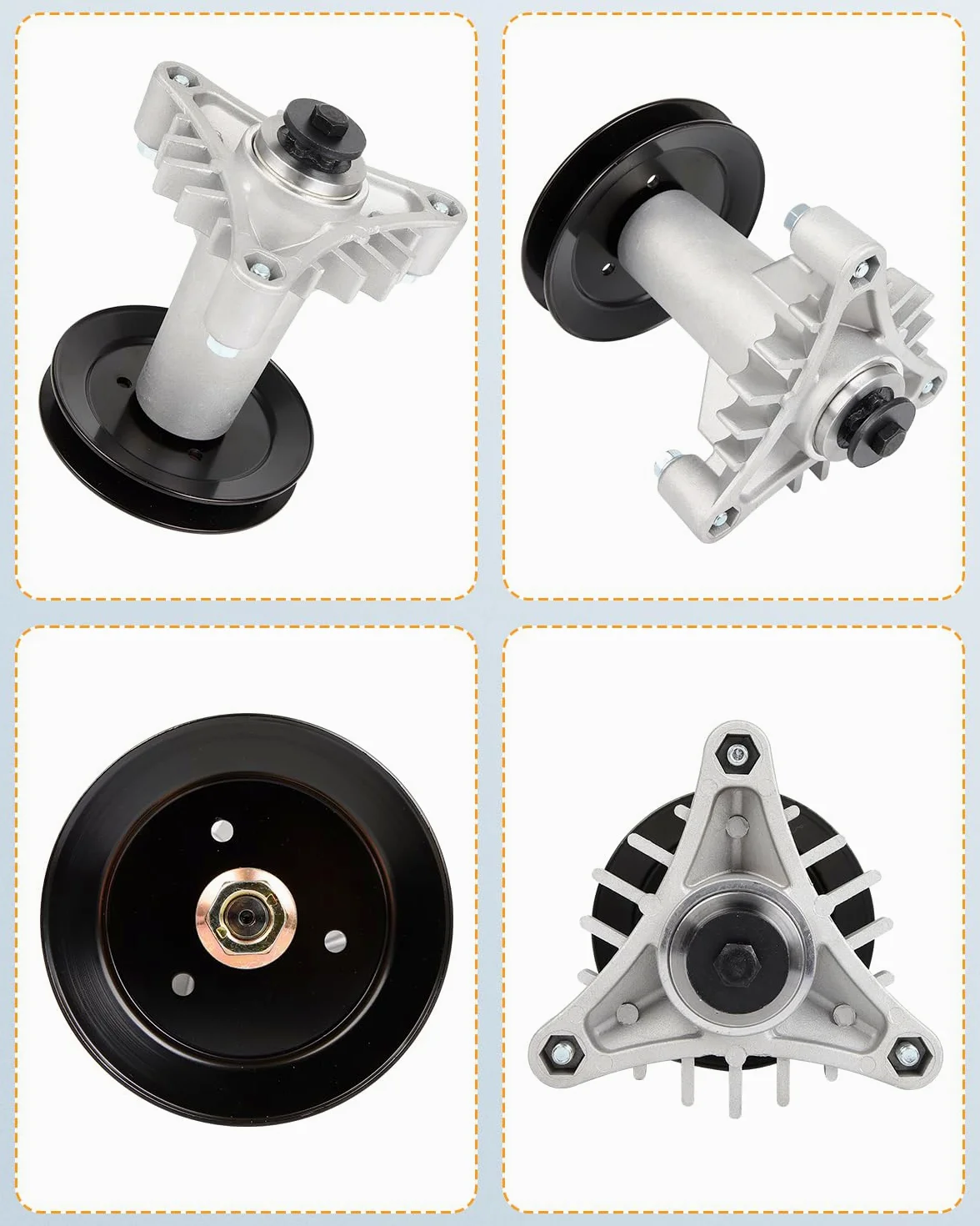 Eje para cortacésped con polea para AYP Husqvarna Craftsman Jonsered Poulan Pro 38 de 42 pulgadas para tractores de césped, mandril, número de pieza de repuesto 130794 532130794 539110158