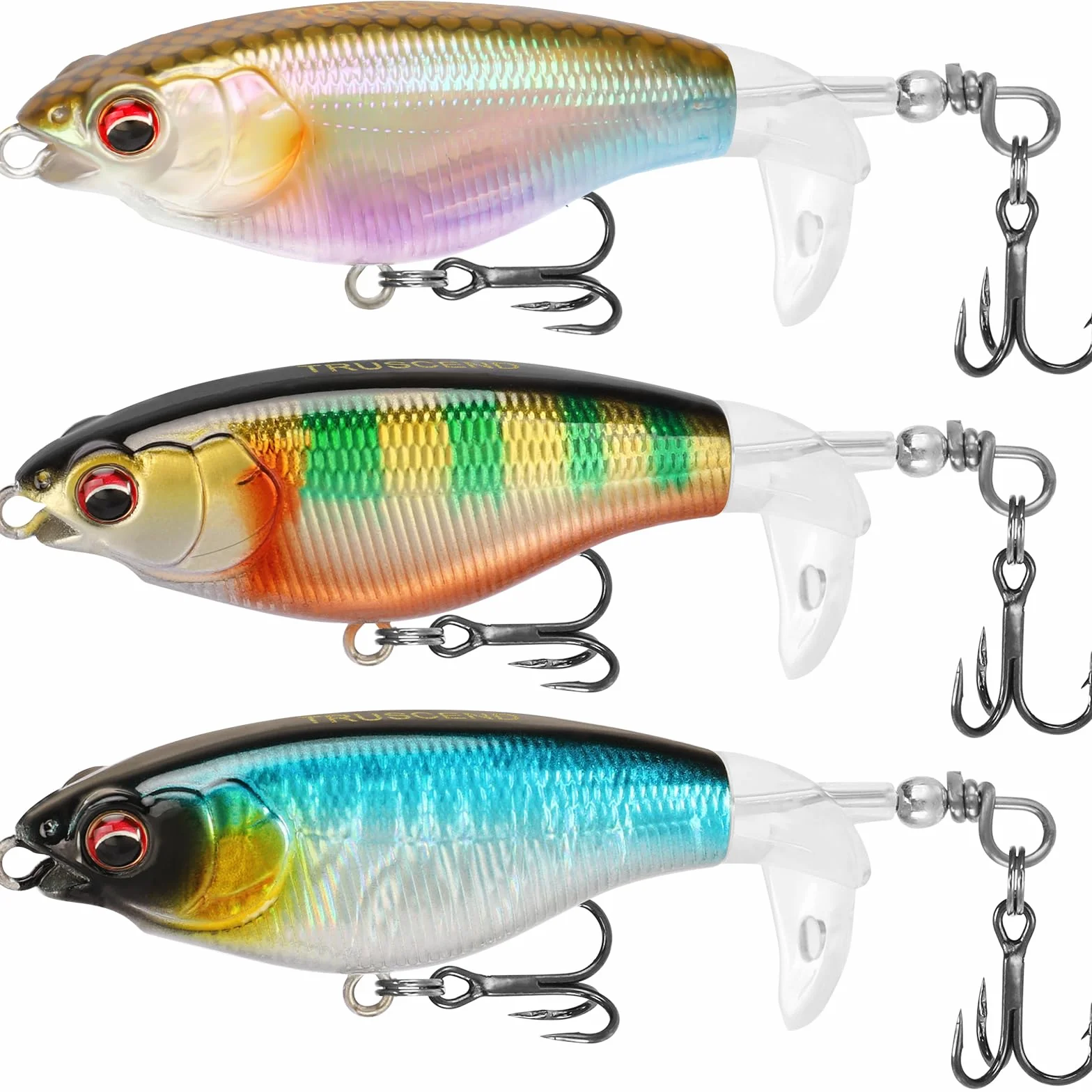 TRUSCEND Popobait Señuelos con Anzuelos BKK Cebo Plopper Superficie para Lubina Perca Siluro Lucio Pesca