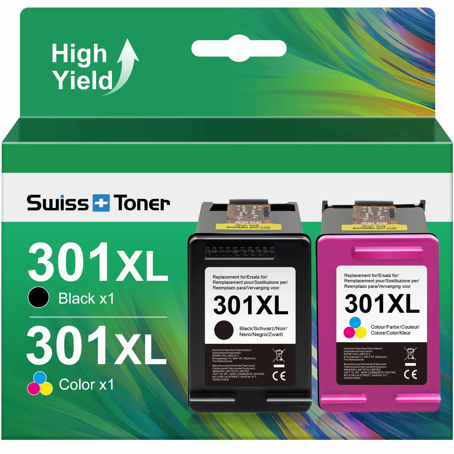 Cartuchos de Tinta Compatibles HP 301 XL 301XL para DeskJet Envy OfficeJet 2-Pack