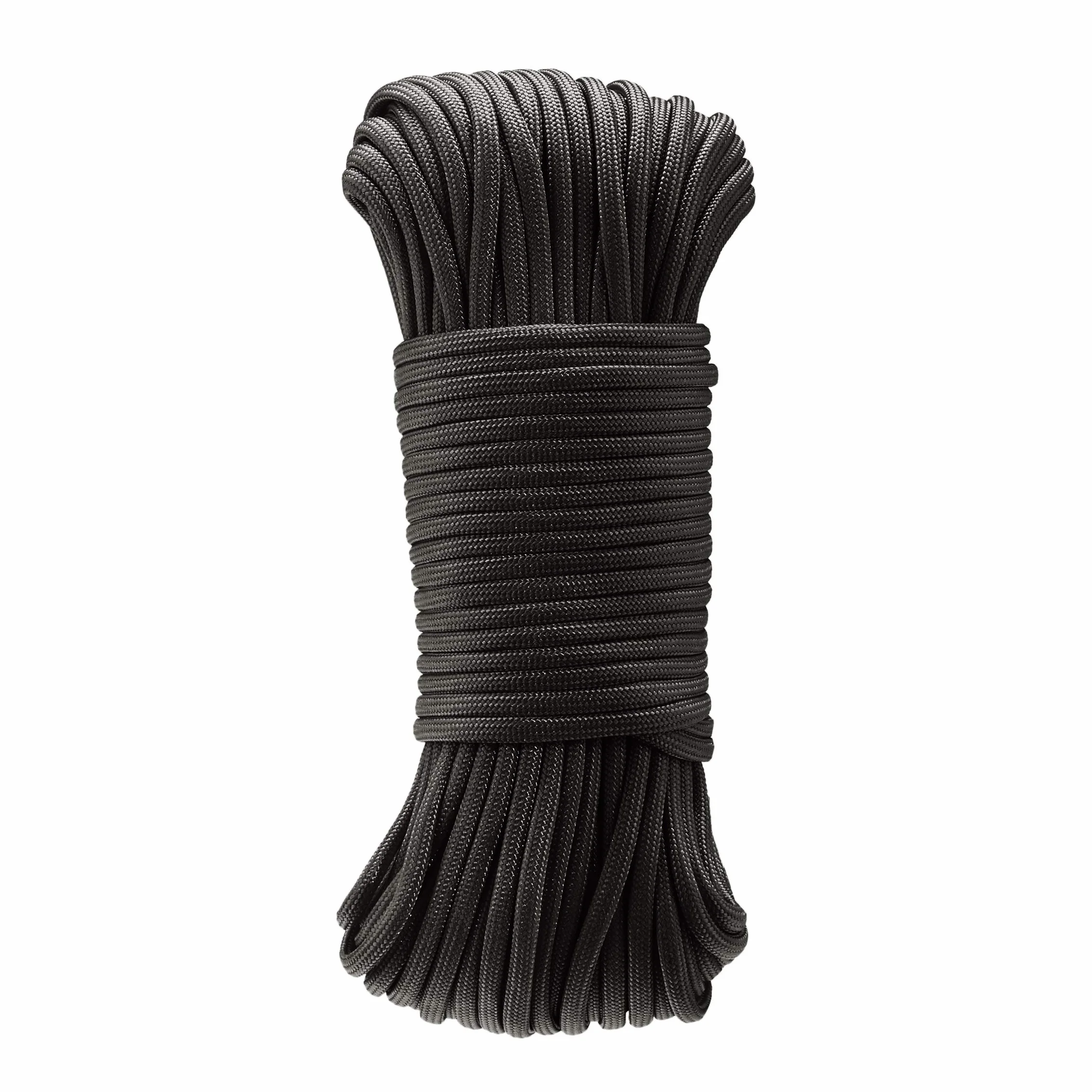 Amazon Basics Cuerda Paracord 550 tipo III, 30.5 m x 4 mm, Negro