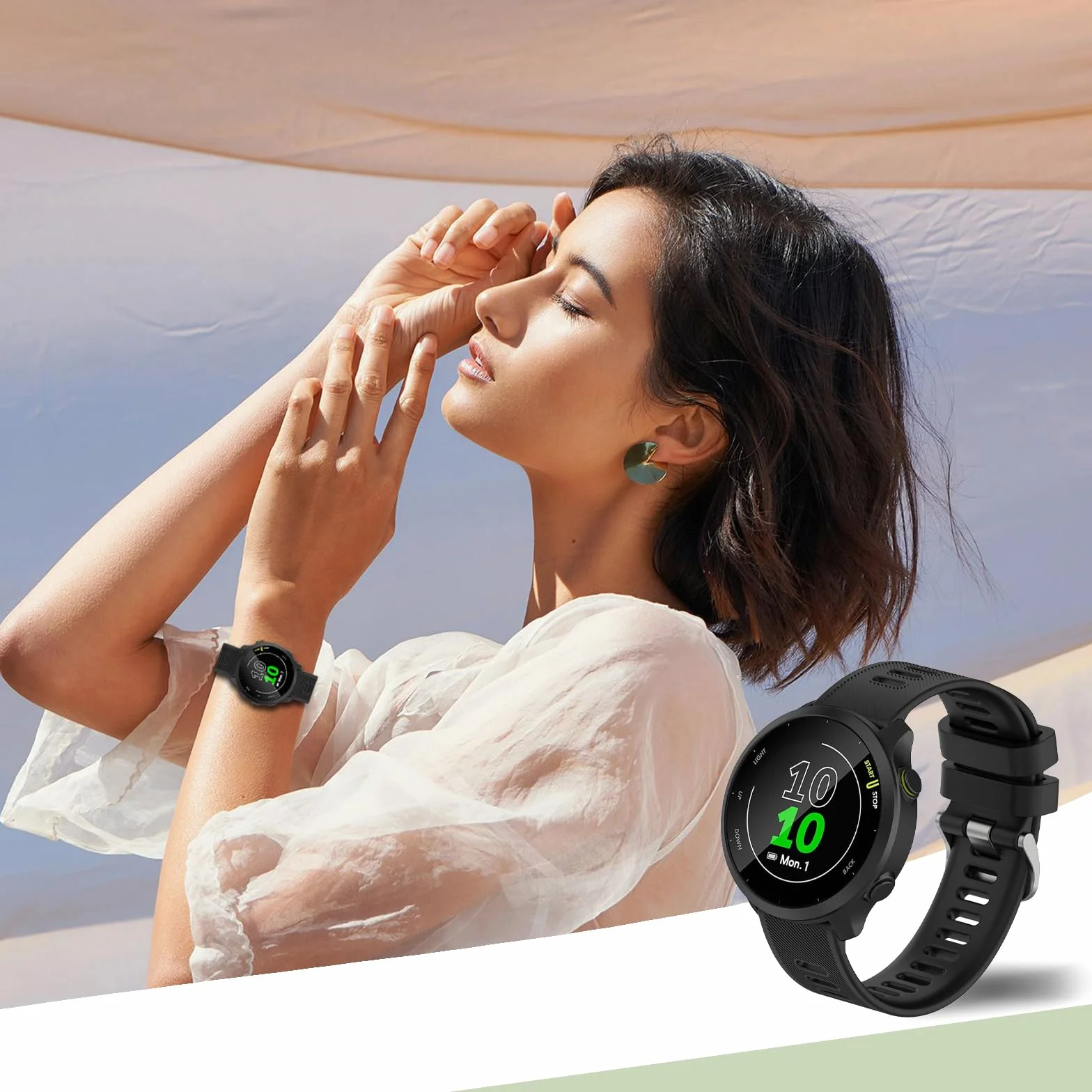 Correas de Repuesto Compatible para Garmin Forerunner 55/158/245/165/645, Pulseras de Silicona Suave 20mm