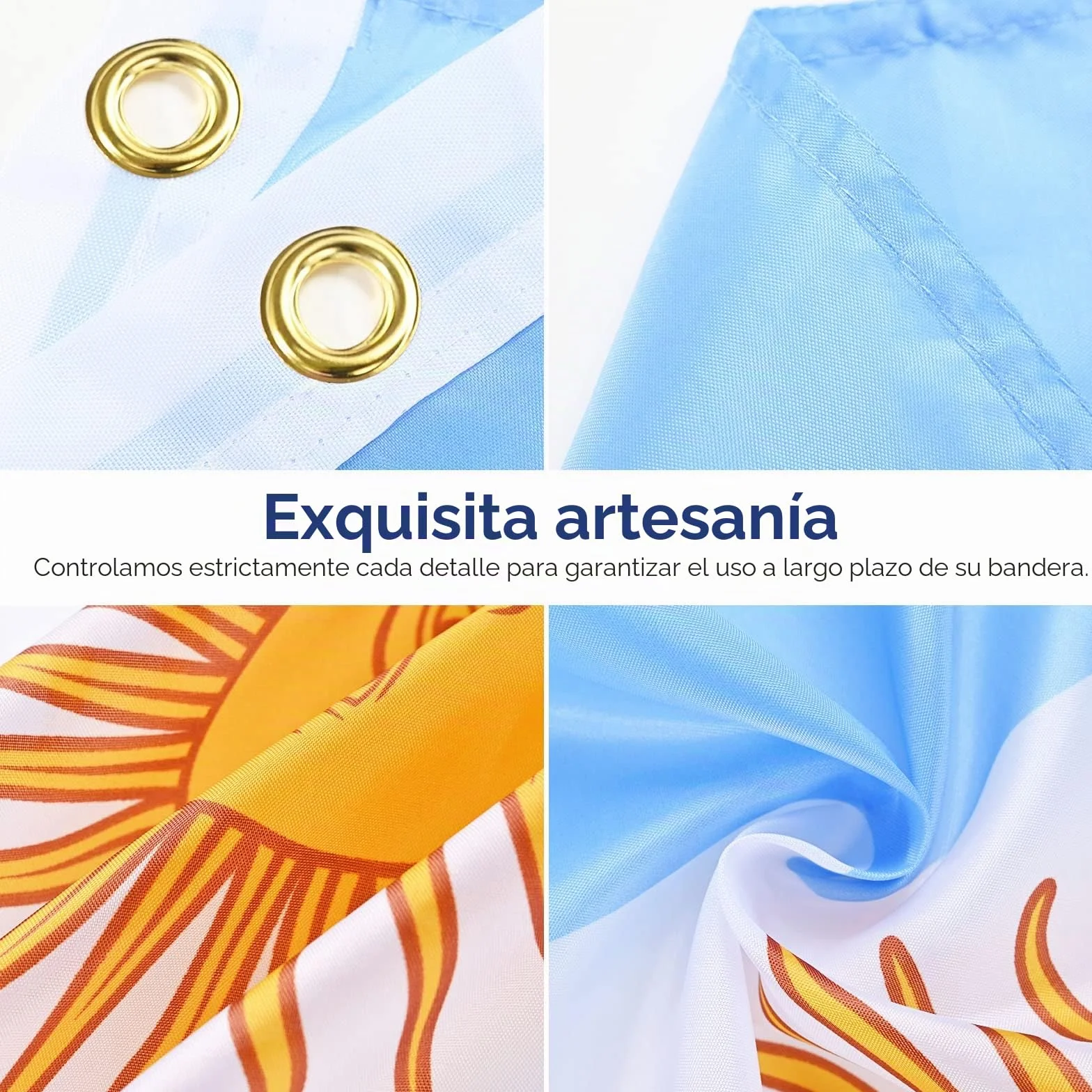 AhfuLife Bandera de Argentina 90cm x 150cm, 1 Pieza Bandera Argentinas con Agujeros de Latón en Ambos Lados, para Decoraciones de Fiestas, la Copa del Mundo, Fútbol, Día Nacional, Jardín, Calle