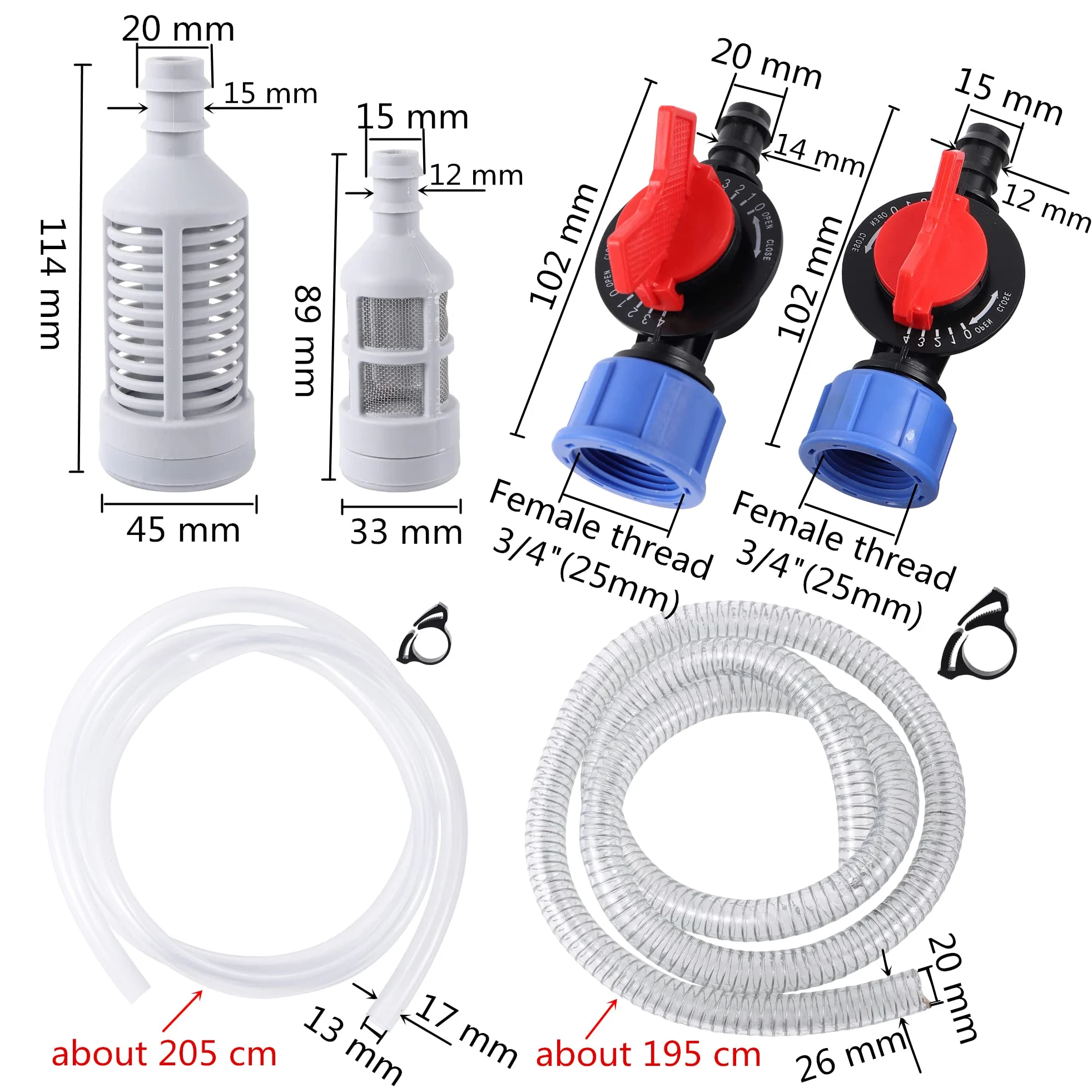 Aplicador de Fertilizantes Venturi 1", 1,5" y 2", inyector for riego Jardines, automático, Mezclador(2inch Kit)