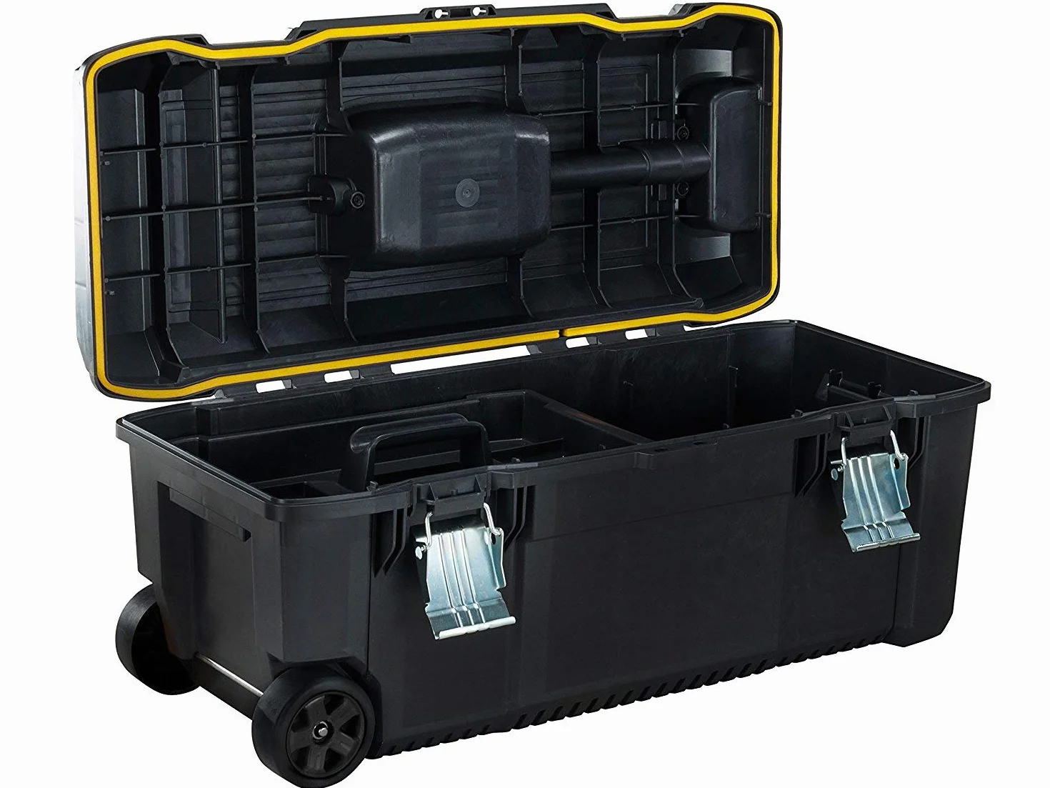 STANLEY FATMAX Caja de Herramientas 71cm con Ruedas y Asa Telescópica, Cierres Metálicos, Protección IP54, Ranura en V, Bandeja Interior, Empuñaduras Ergonómicas, FMST1-75761