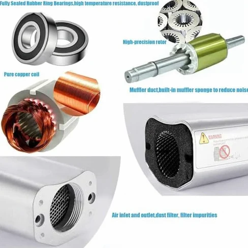 Soplador regenerativo industrial, anillo de vórtice de alta presión para soplado de aire o succión, ideal para aireación de aguas residuales y estanques de peces de acuario, 220 V 50 Hz monofásico