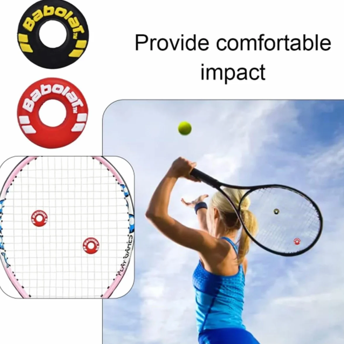 Amortiguadores de Vibración para Raquetas de Tenis y Bádminton - 12 Piezas Antideslizantes de Goma