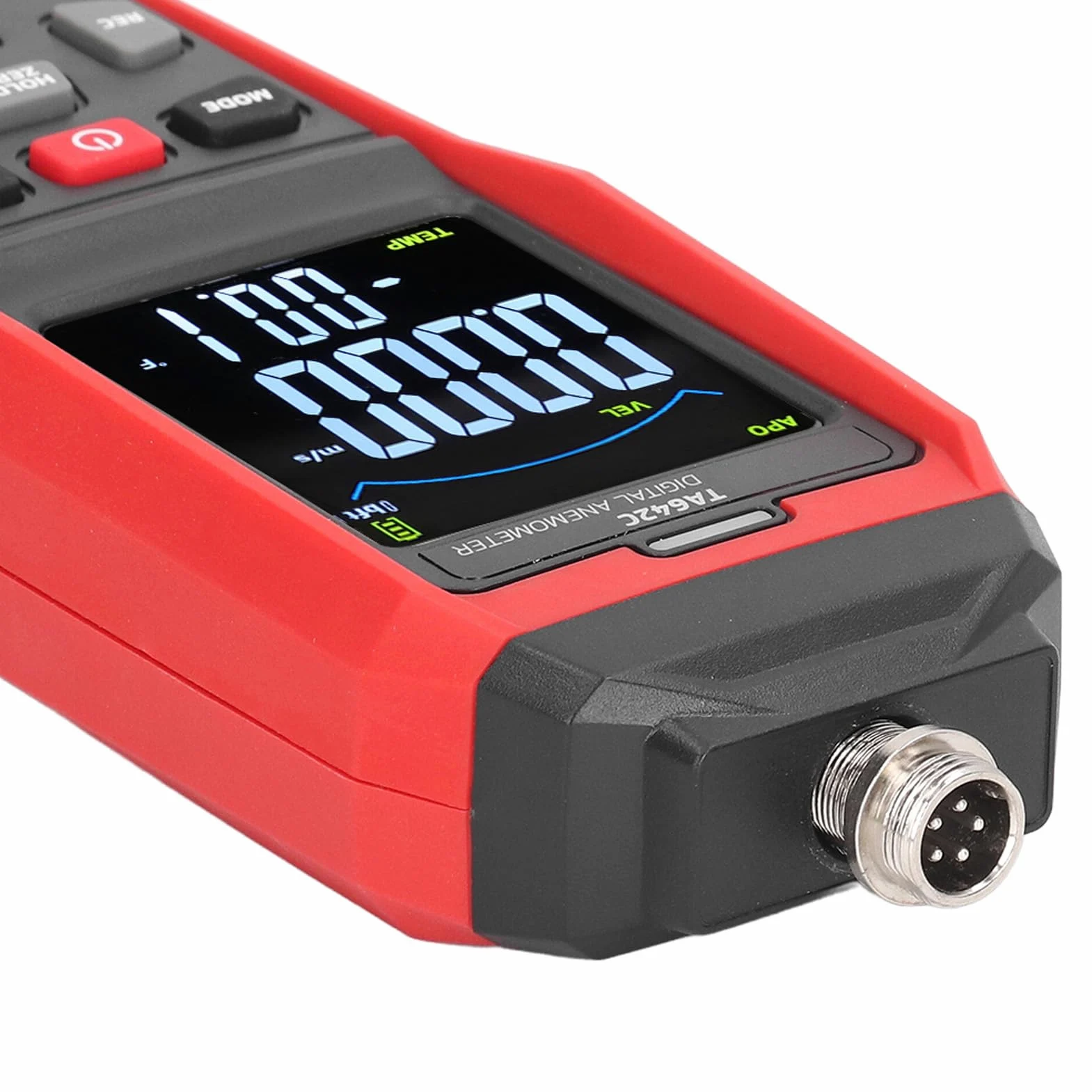 Anemómetro digital portátil y medidor de velocidad del viento - Probador portátil de velocidad del flujo de aire con 8 cuchillas y rodamientos de baja fricción - Mide el volumen