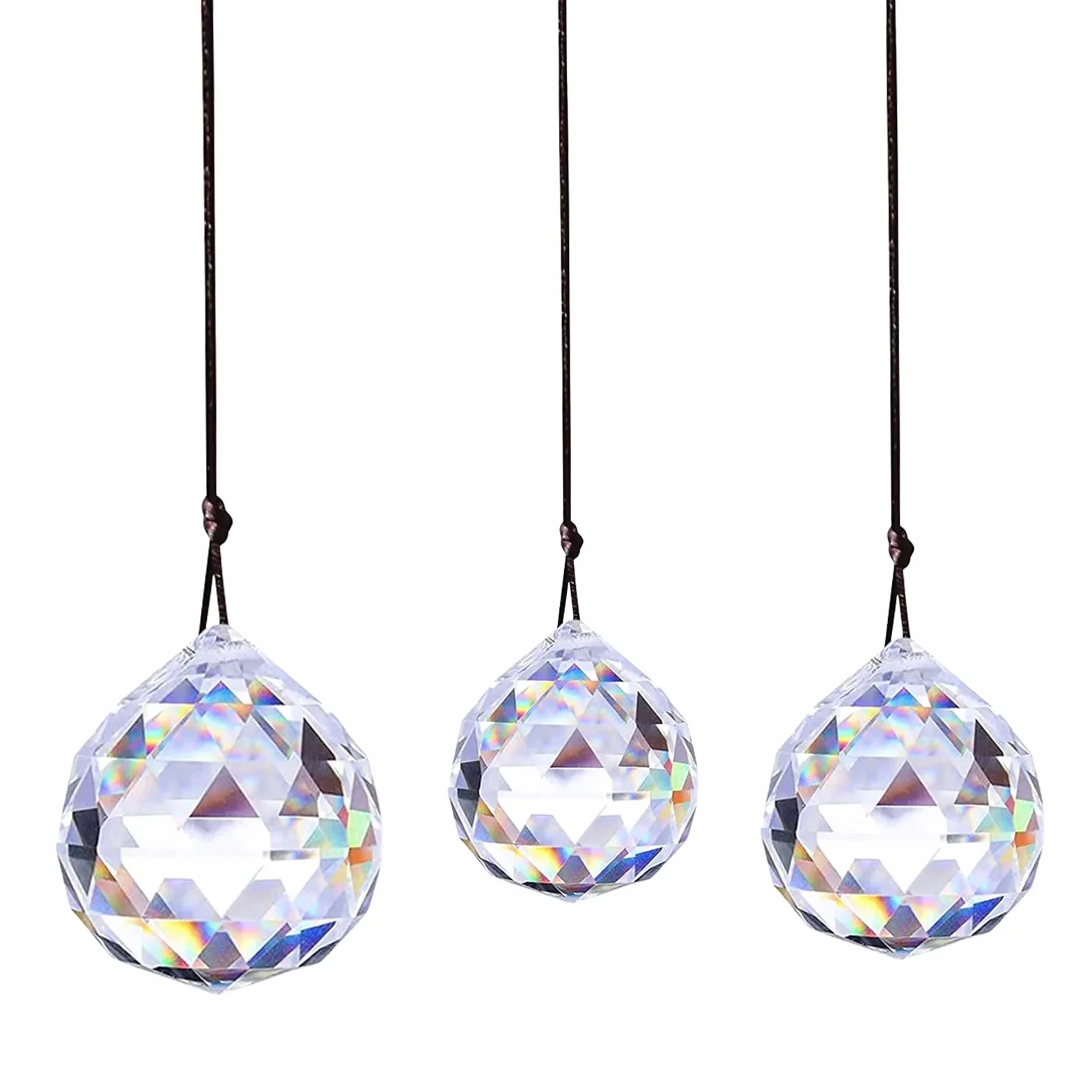 3 Prisma de Cristal de Cristal Colgante de Bola de Cristal, Arco Iris de Cristal, decoración Colgante de Cristal, Cristales para Colgar candelabros de Cristal como decoración