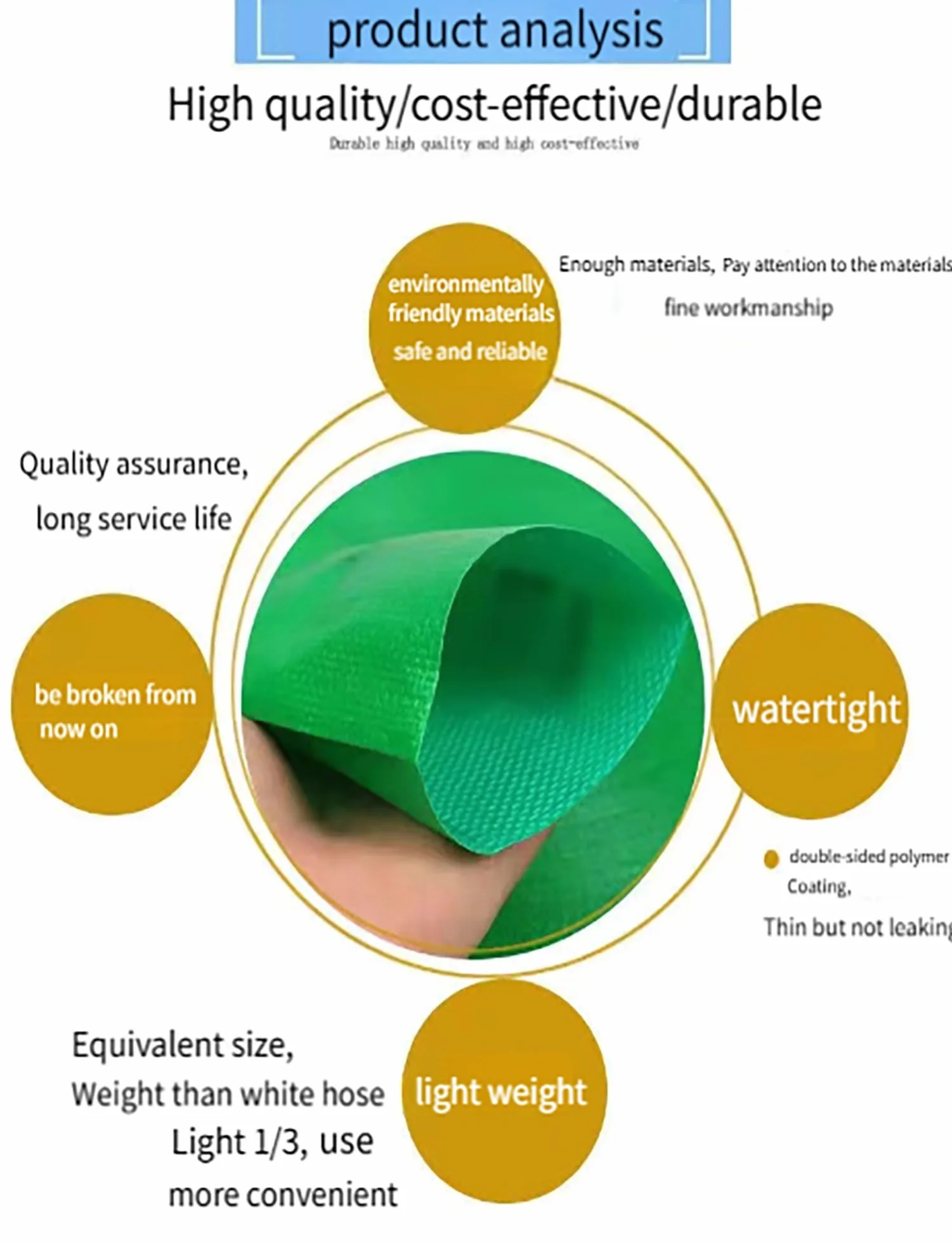 Manguera plana para un flujo de agua eficiente, tubo de descarga de 65 mm para riego de bomba de patio, estanque, piscina y jacuzzi, diseño duradero y flexible