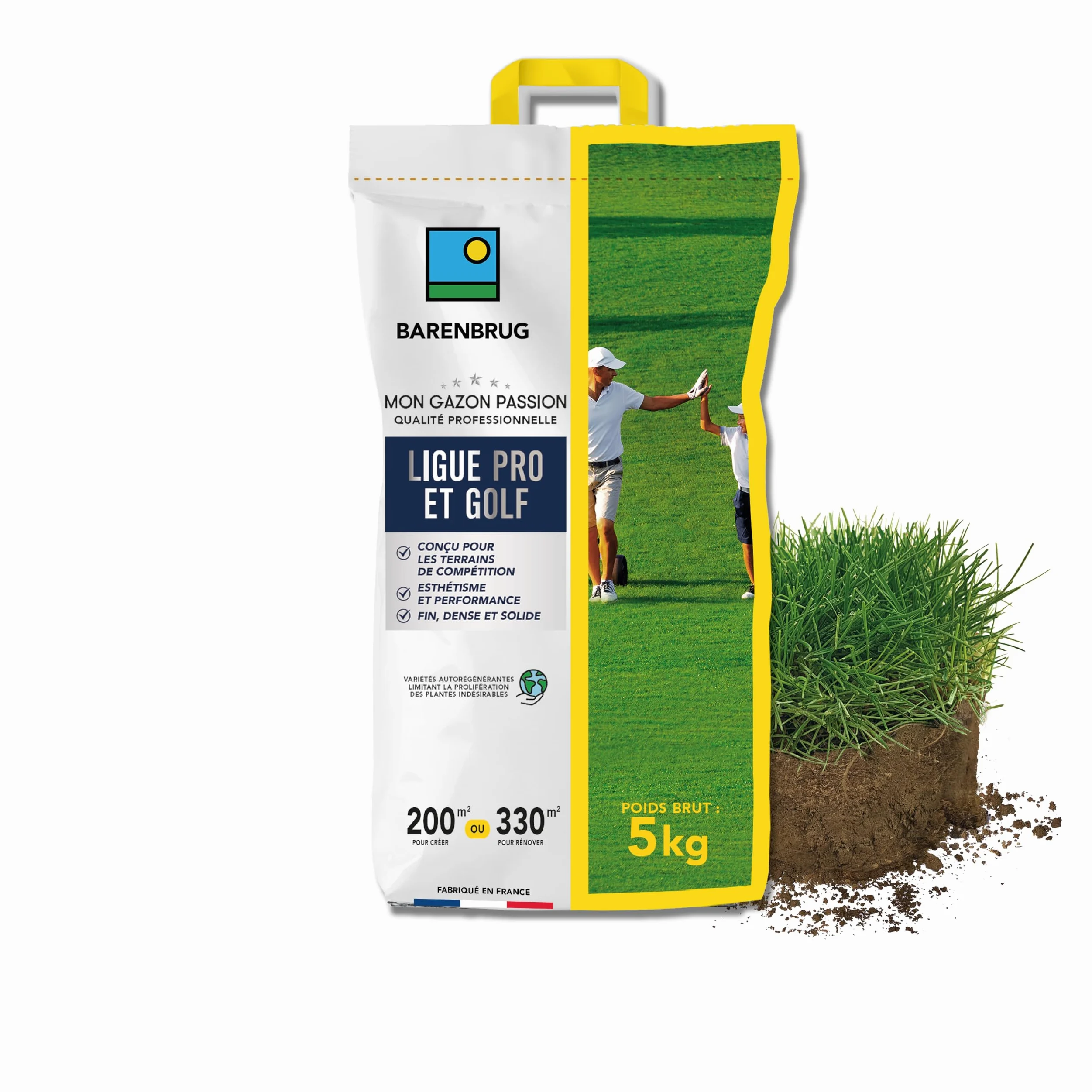 BARENBRUG Césped Liga Pro Golf 5kg para Campos de Competición Fino Denso Resistente Fabricado en Francia